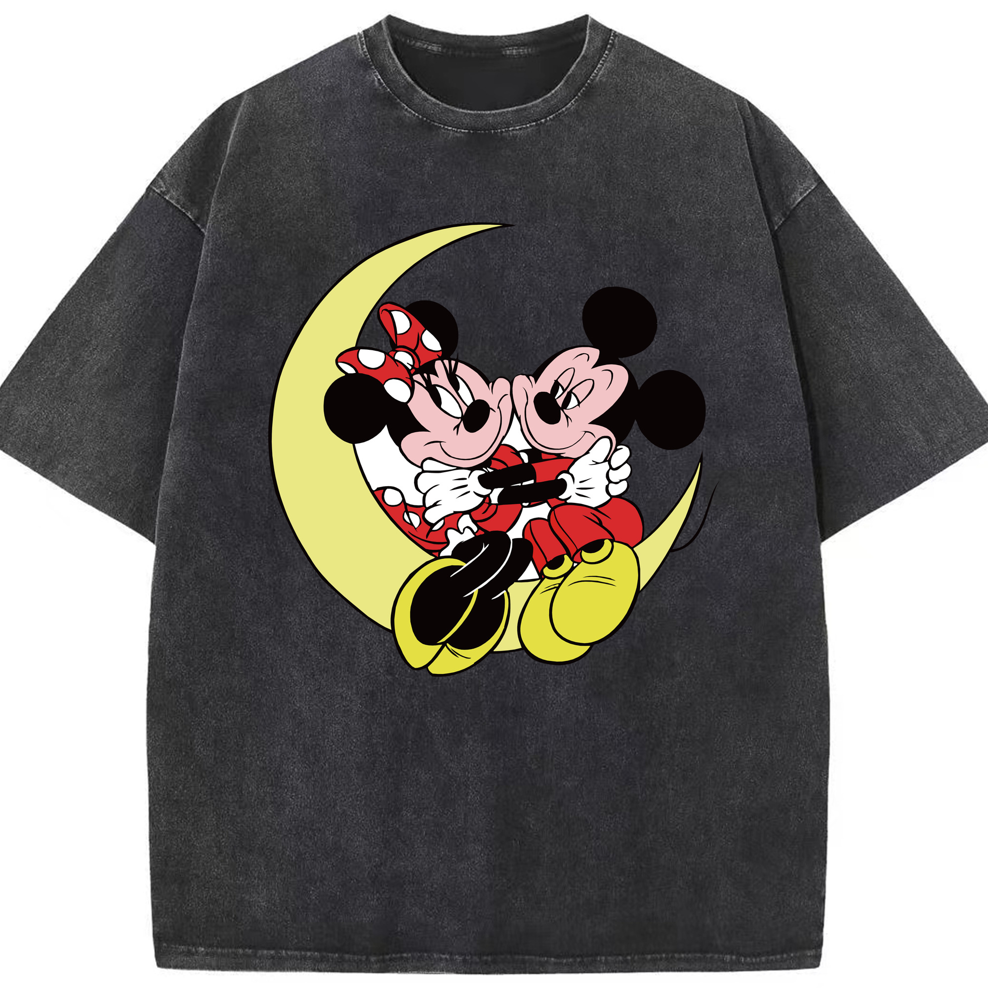 （画像用） ミッキーマウス Mickey Mouse 綿100% ヴィンテージ風 半袖Tシャツ（フロントプリント）