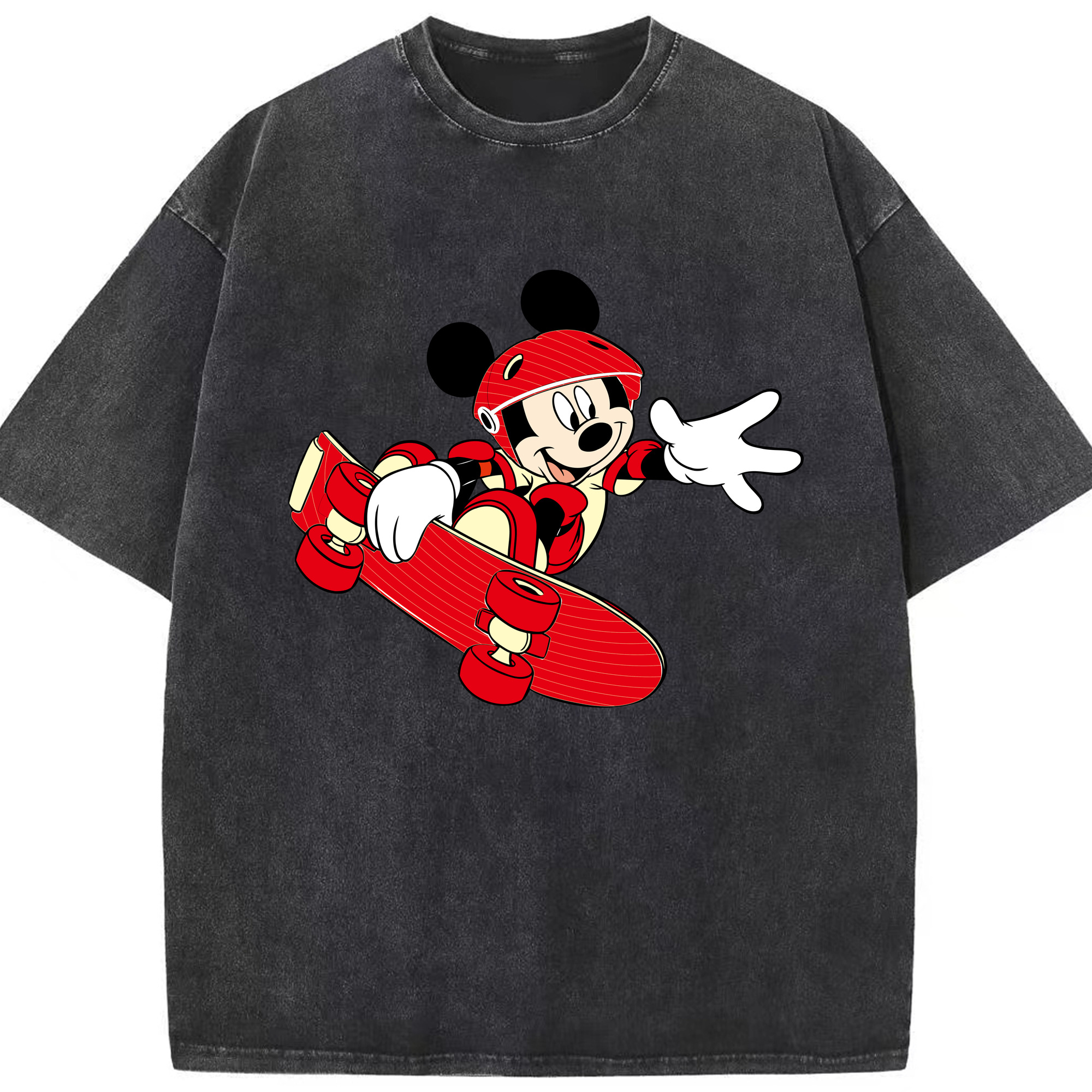（画像用） ミッキーマウス Mickey Mouse 綿100% ヴィンテージ風 半袖Tシャツ（フロントプリント）