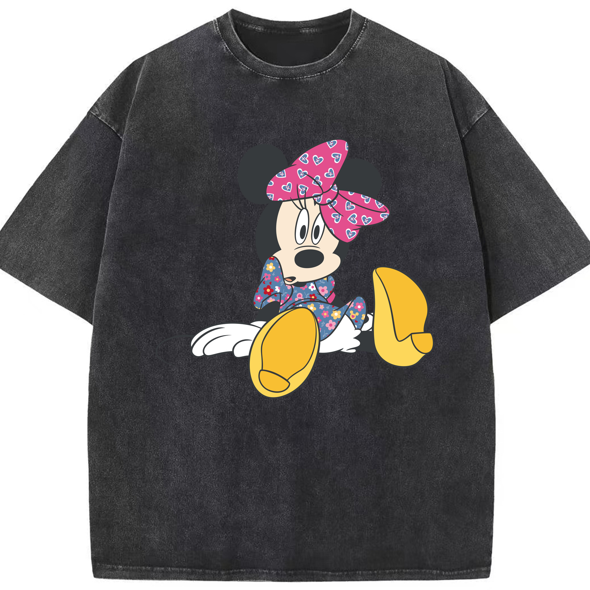 （画像用） ミッキーマウス Mickey Mouse 綿100% ヴィンテージ風 半袖Tシャツ（フロントプリント）