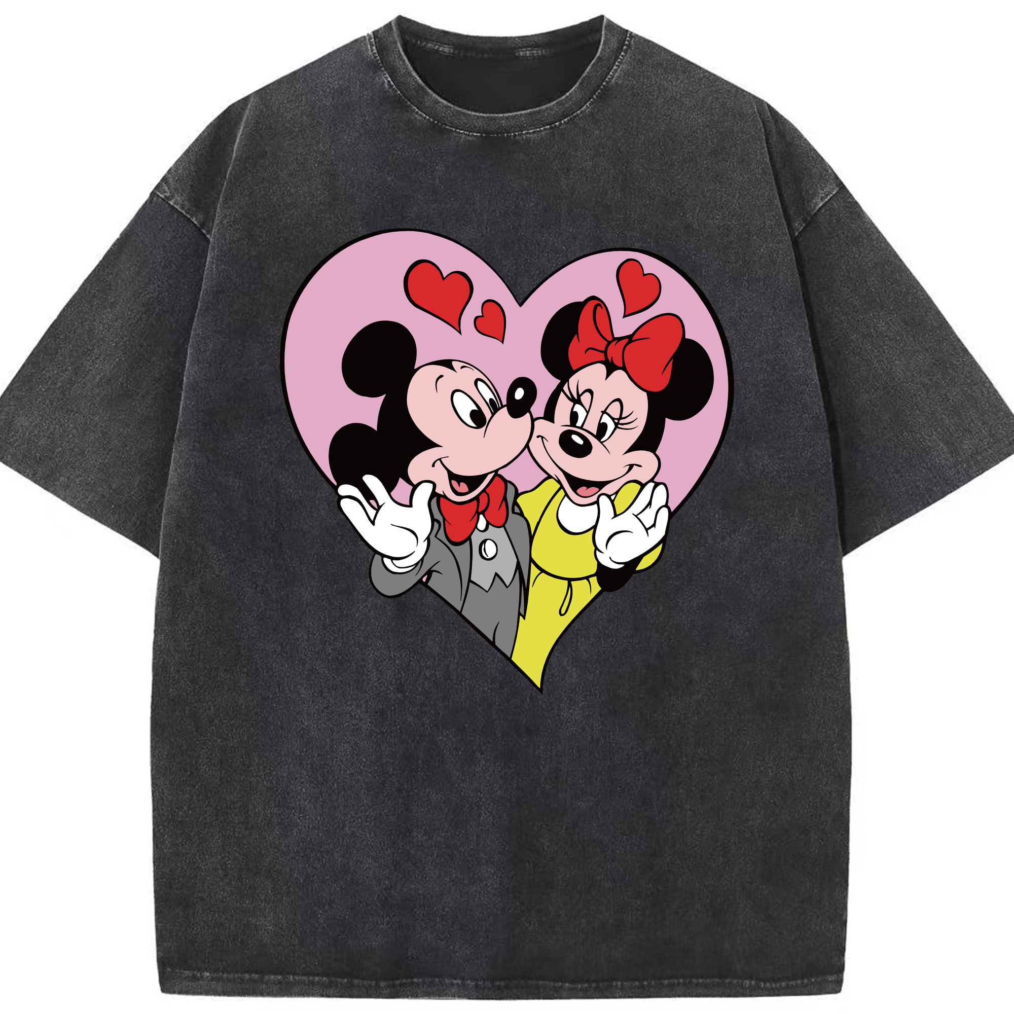 （画像用） ミッキーマウス Mickey Mouse 綿100% ヴィンテージ風 半袖Tシャツ（フロントプリント）
