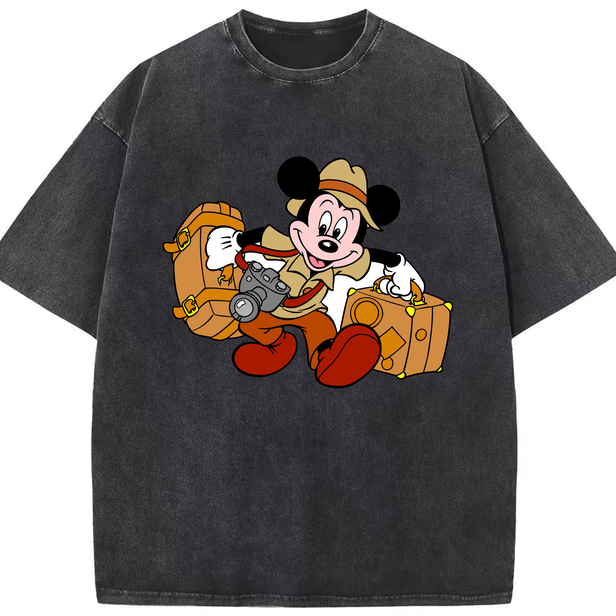 （画像用） ミッキーマウス Mickey Mouse 綿100% ヴィンテージ風 半袖Tシャツ（フロントプリント）