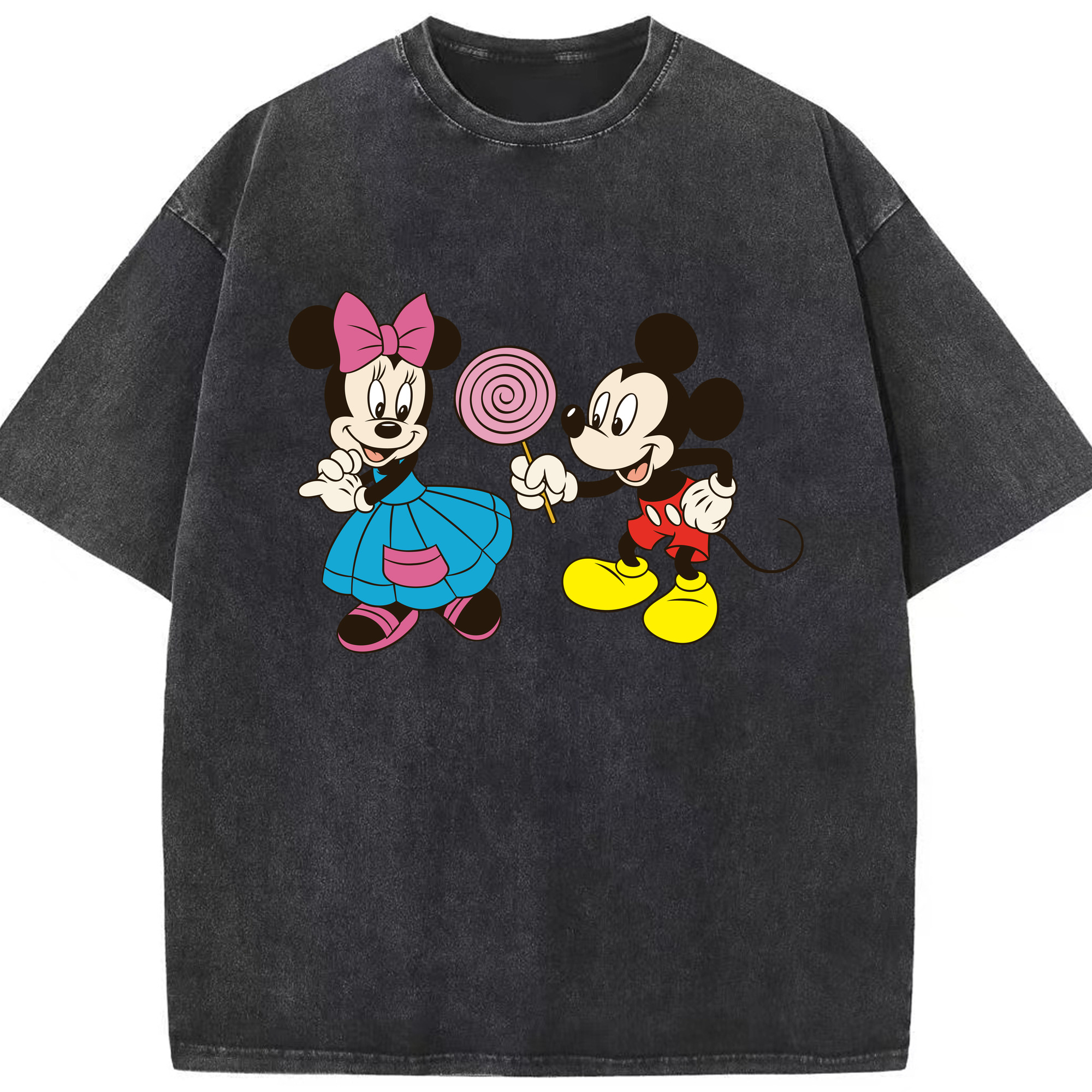 （画像用） ミッキーマウス Mickey Mouse 綿100% ヴィンテージ風 半袖Tシャツ（フロントプリント）