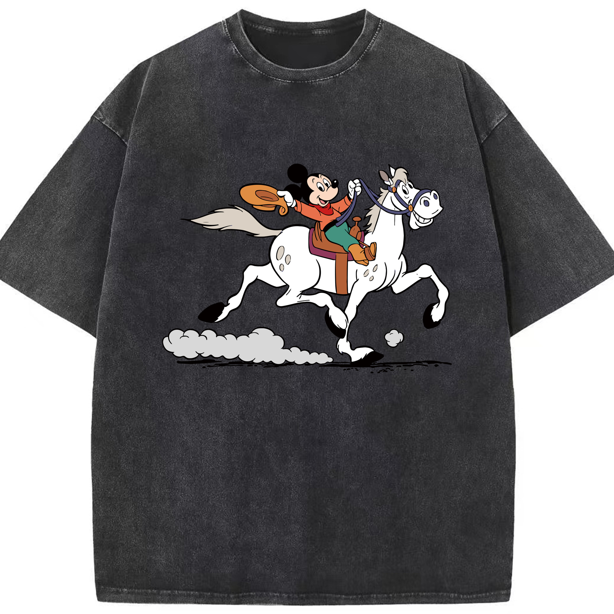 （画像用） ミッキーマウス Mickey Mouse 綿100% ヴィンテージ風 半袖Tシャツ（フロントプリント）