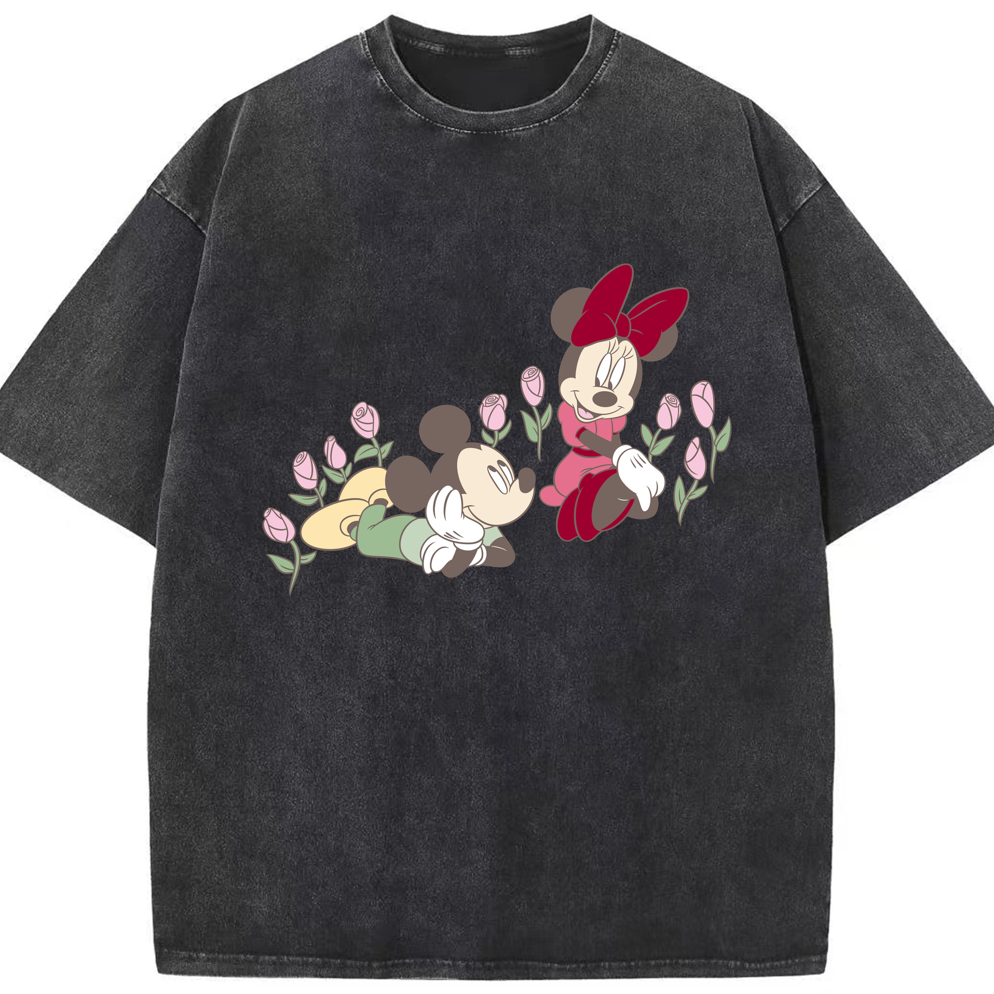 （画像用） ミッキーマウス Mickey Mouse 綿100% ヴィンテージ風 半袖Tシャツ（フロントプリント）