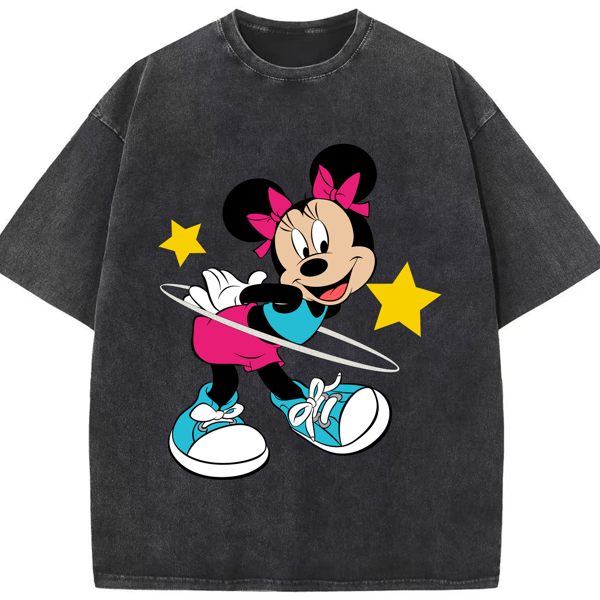 （画像用） ミッキーマウス Mickey Mouse 綿100% ヴィンテージ風 半袖Tシャツ（フロントプリント）