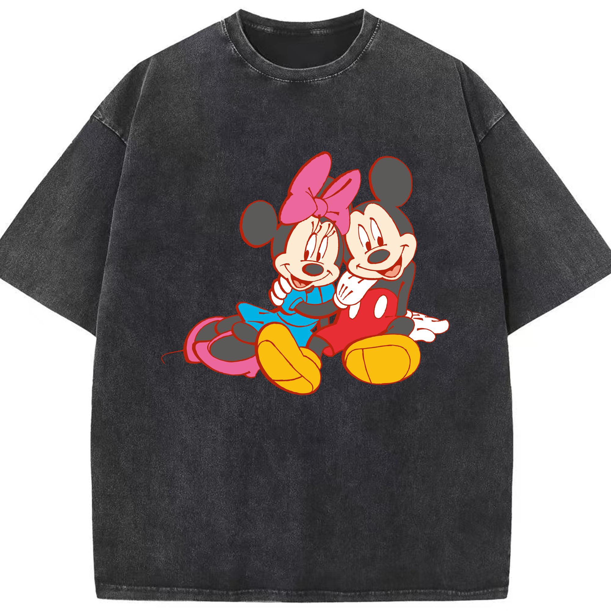 （画像用） ミッキーマウス Mickey Mouse 綿100% ヴィンテージ風 半袖Tシャツ（フロントプリント）