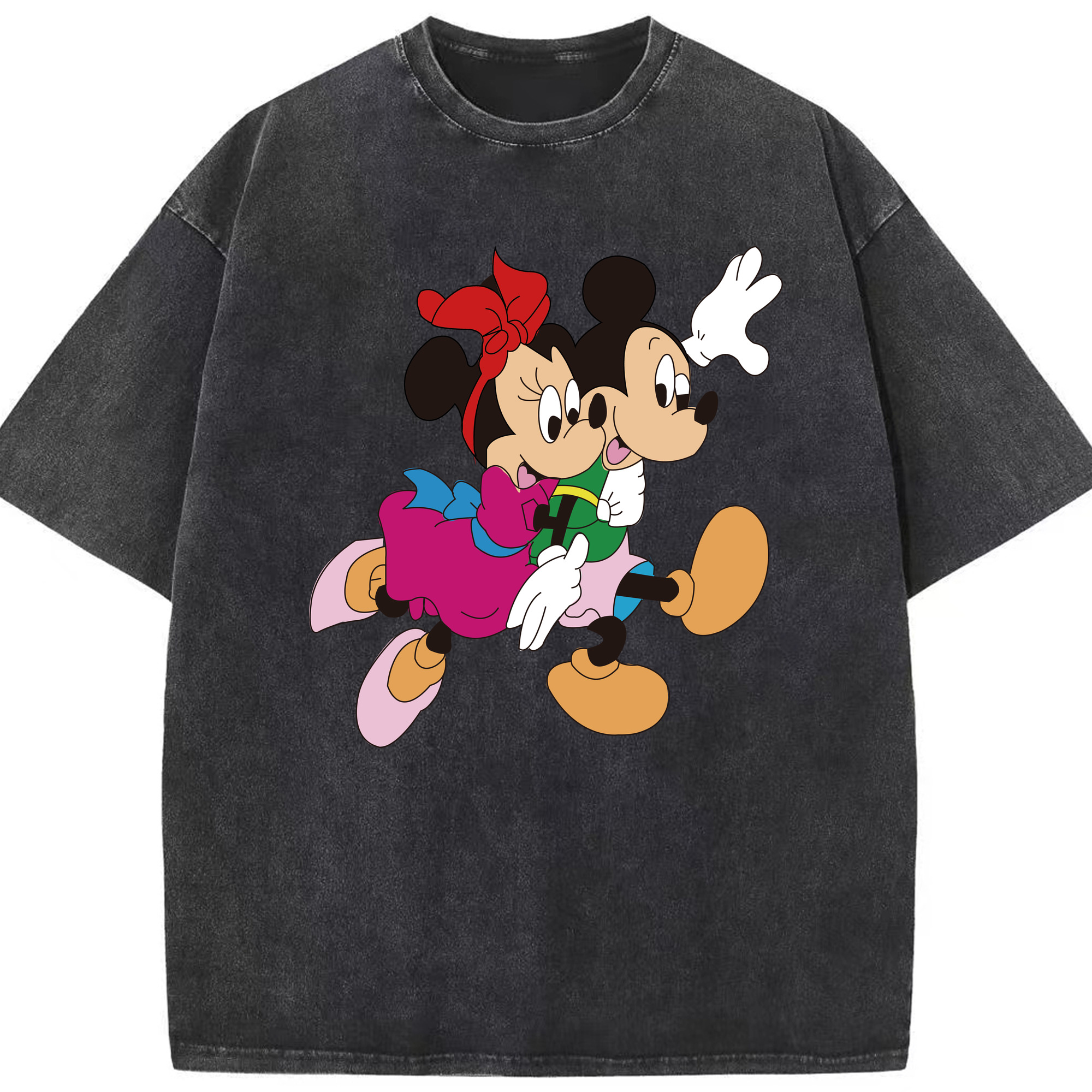 （画像用） ミッキーマウス Mickey Mouse 綿100% ヴィンテージ風 半袖Tシャツ（フロントプリント）