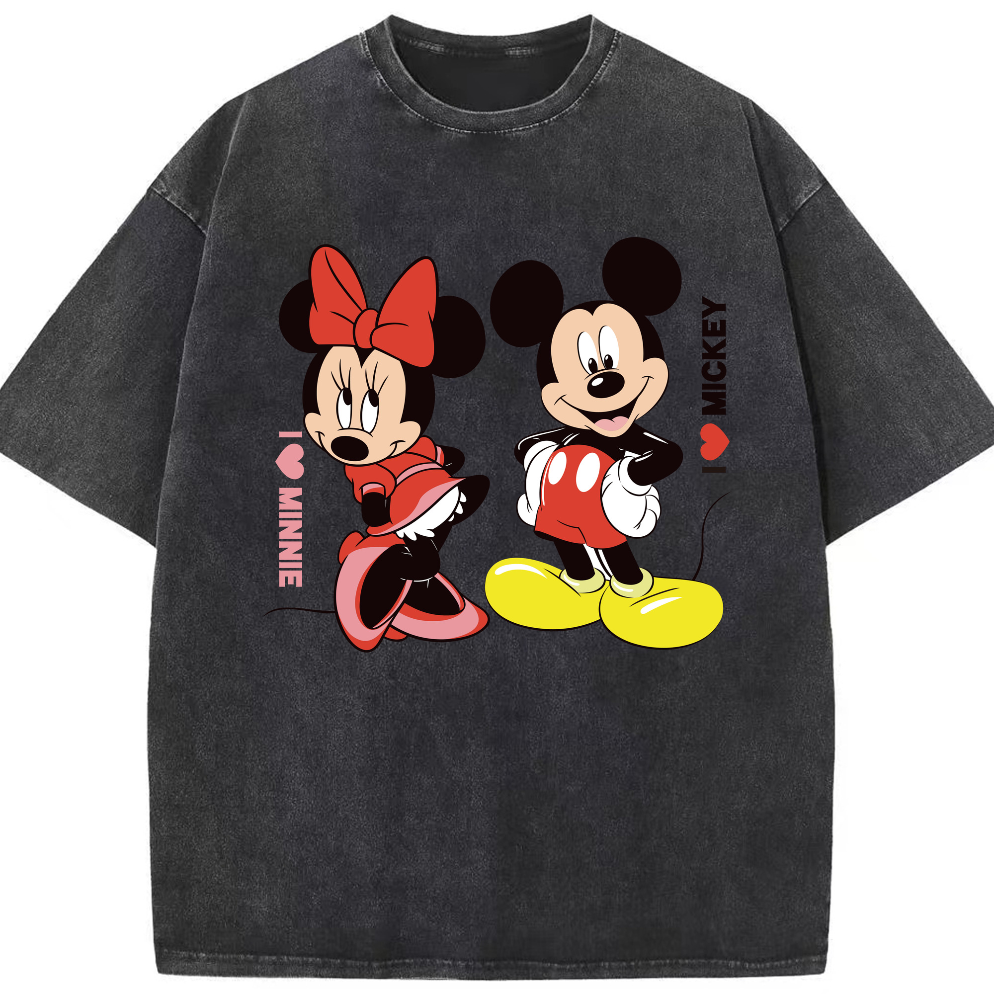 （画像用） ミッキーマウス Mickey Mouse 綿100% ヴィンテージ風 半袖Tシャツ（フロントプリント）