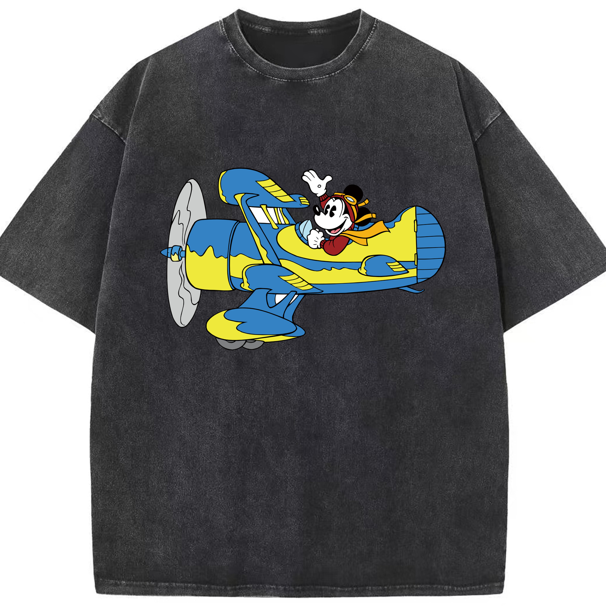 （画像用） ミッキーマウス Mickey Mouse 綿100% ヴィンテージ風 半袖Tシャツ（フロントプリント）