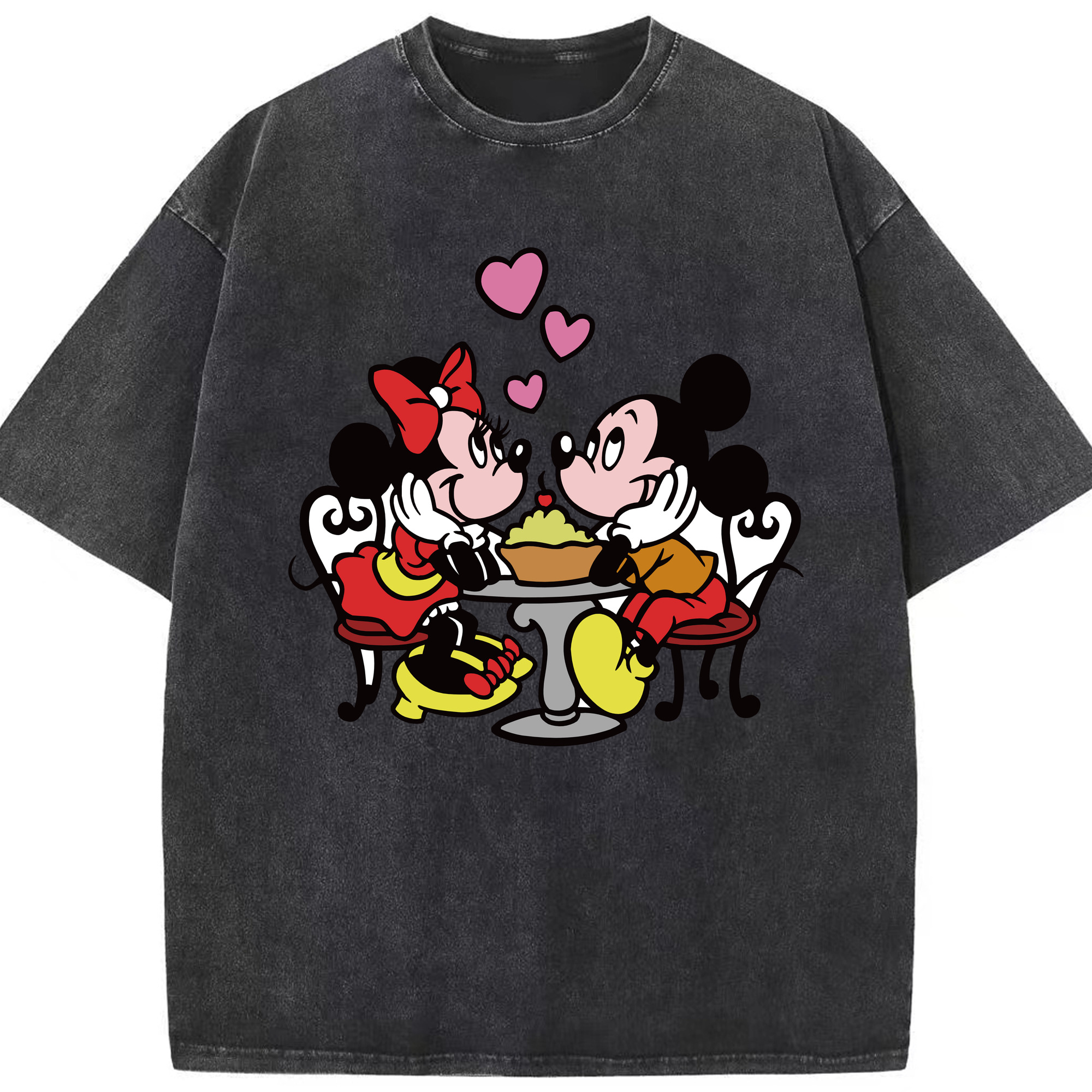 （画像用） ミッキーマウス Mickey Mouse 綿100% ヴィンテージ風 半袖Tシャツ（フロントプリント）