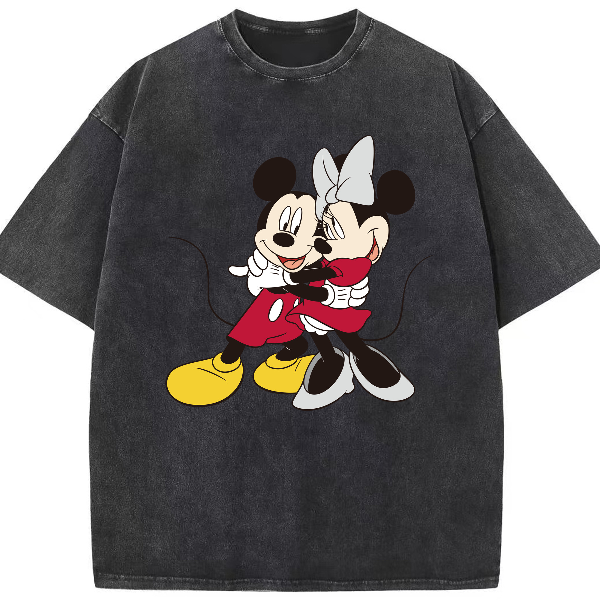 （画像用） ミッキーマウス Mickey Mouse 綿100% ヴィンテージ風 半袖Tシャツ（フロントプリント）