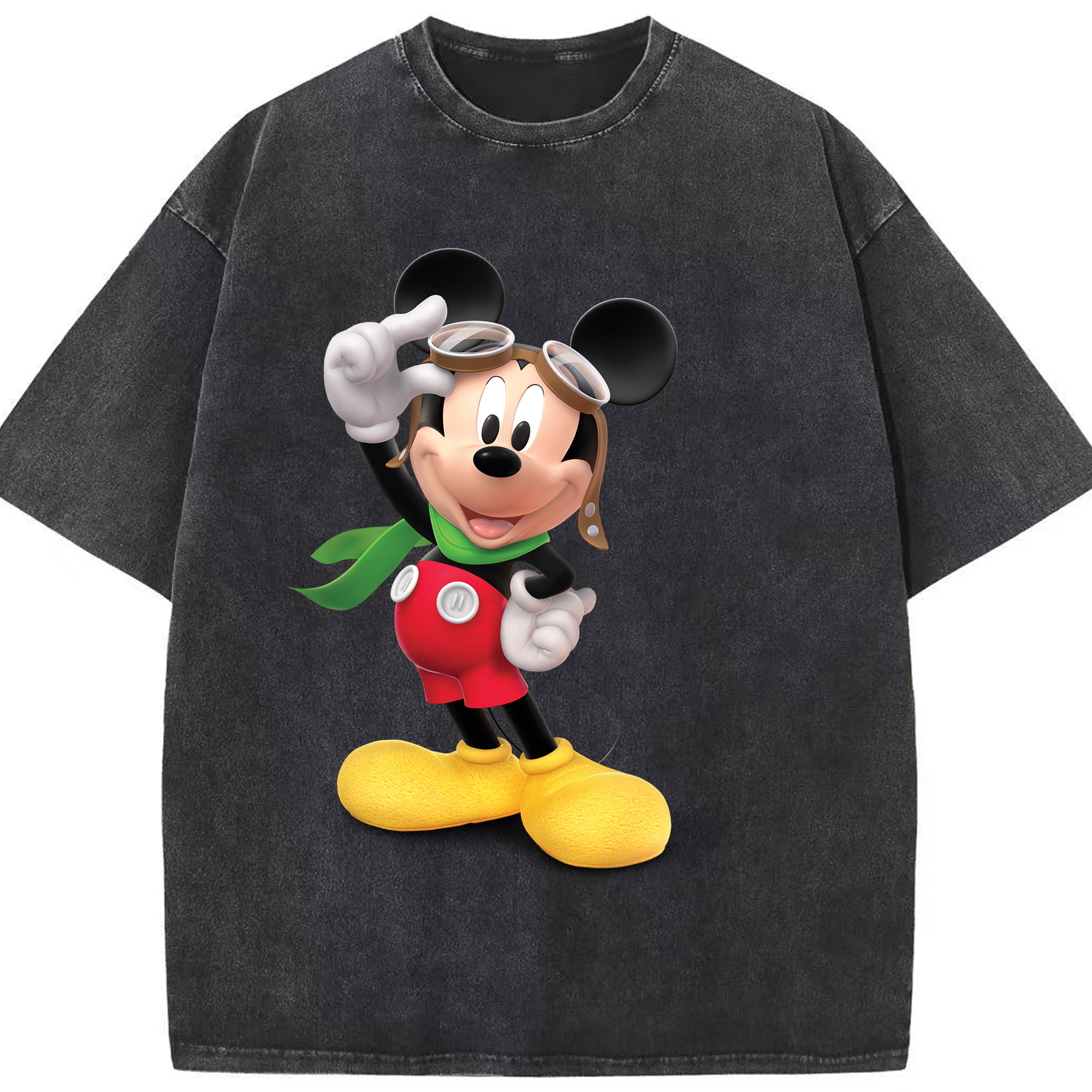 （画像用） ミッキーマウス Mickey Mouse 綿100% ヴィンテージ風 半袖Tシャツ（フロントプリント）