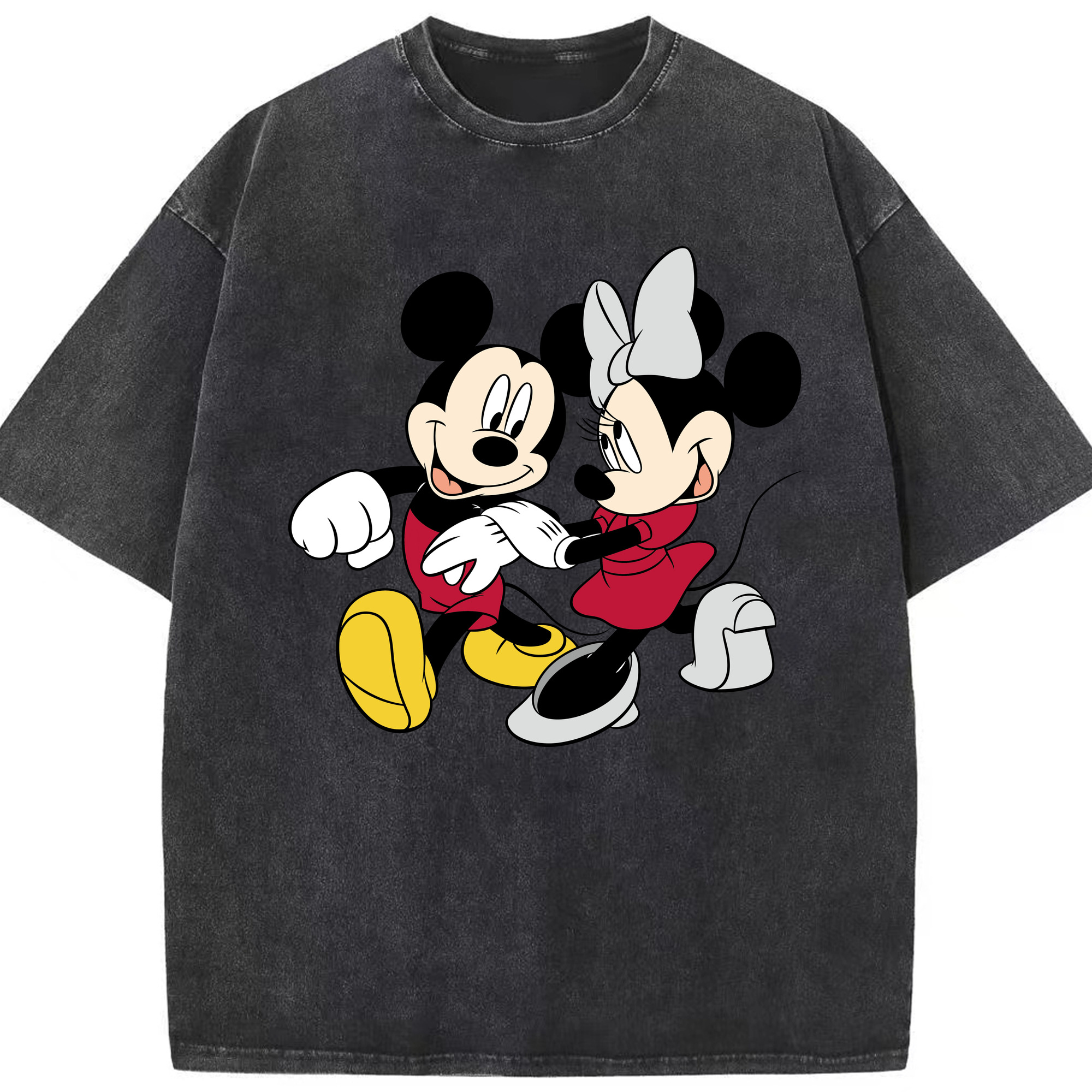 （画像用） ミッキーマウス Mickey Mouse 綿100% ヴィンテージ風 半袖Tシャツ（フロントプリント）
