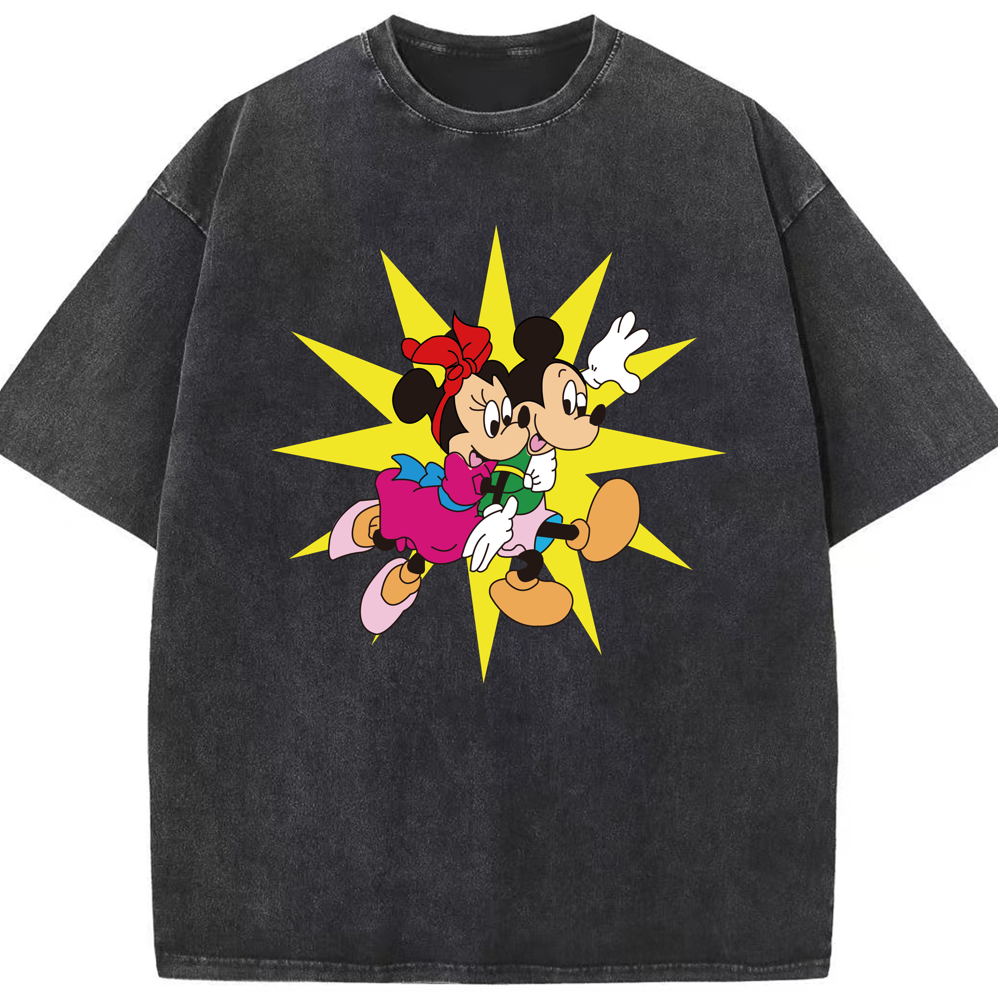 （画像用） ミッキーマウス Mickey Mouse 綿100% ヴィンテージ風 半袖Tシャツ（フロントプリント）