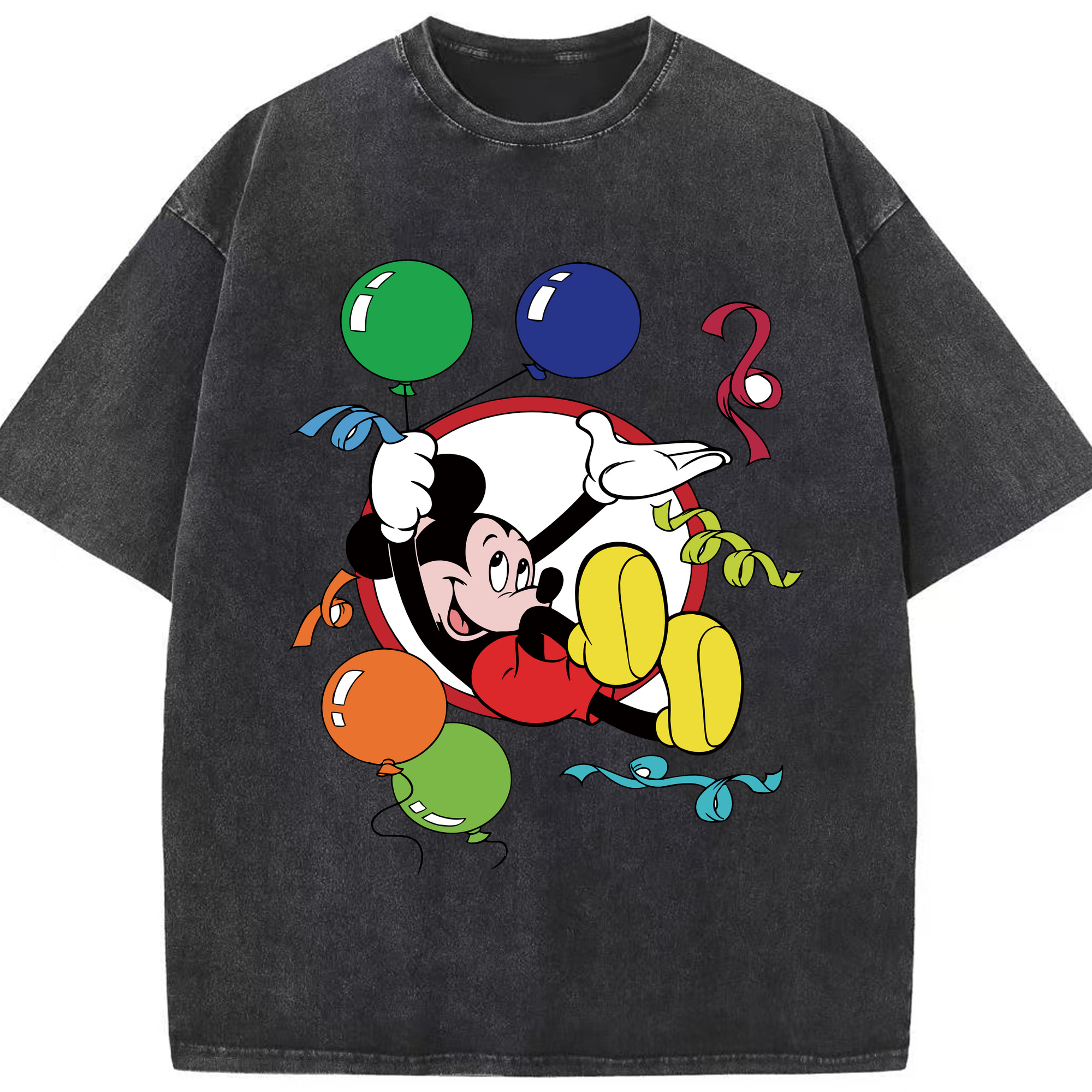 （画像用） ミッキーマウス Mickey Mouse 綿100% ヴィンテージ風 半袖Tシャツ（フロントプリント）