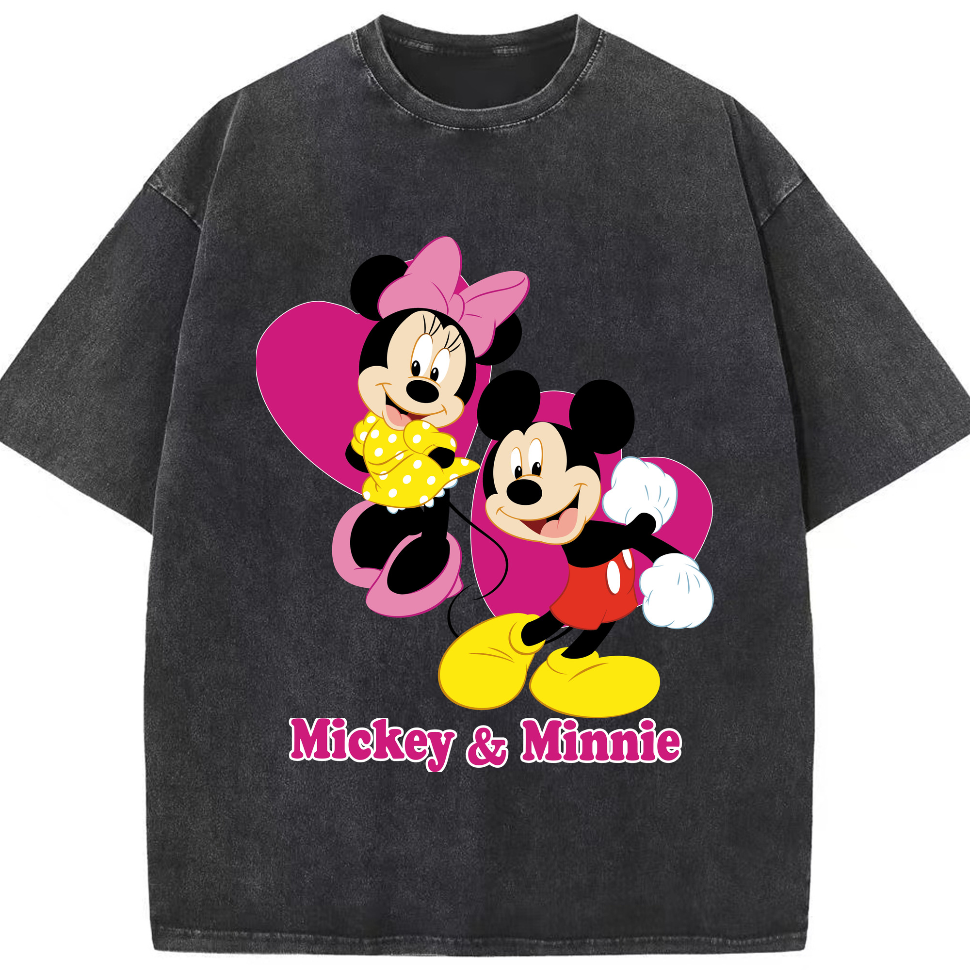 （画像用） ミッキーマウス Mickey Mouse 綿100% ヴィンテージ風 半袖Tシャツ（フロントプリント）