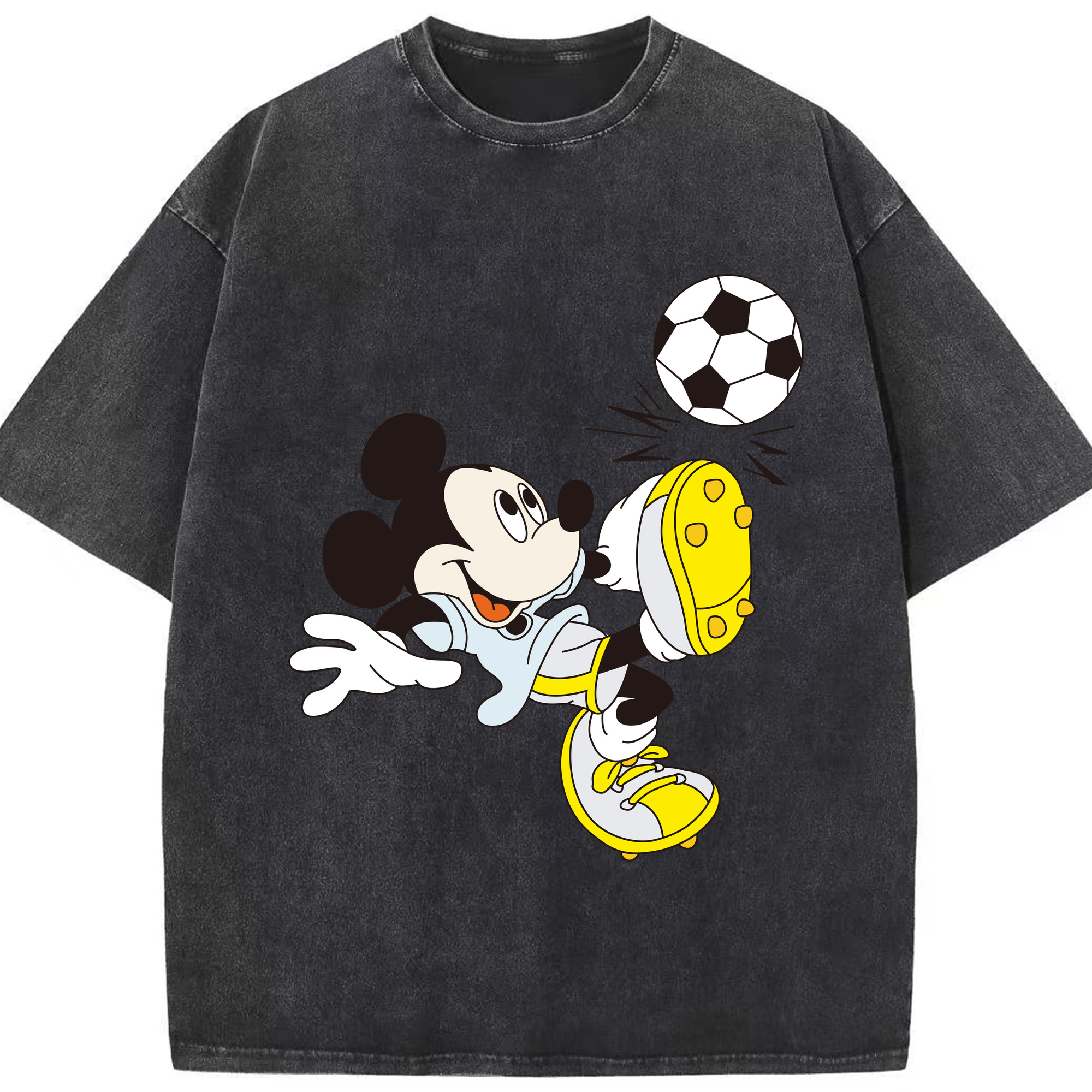 （画像用） ミッキーマウス Mickey Mouse 綿100% ヴィンテージ風 半袖Tシャツ（フロントプリント）