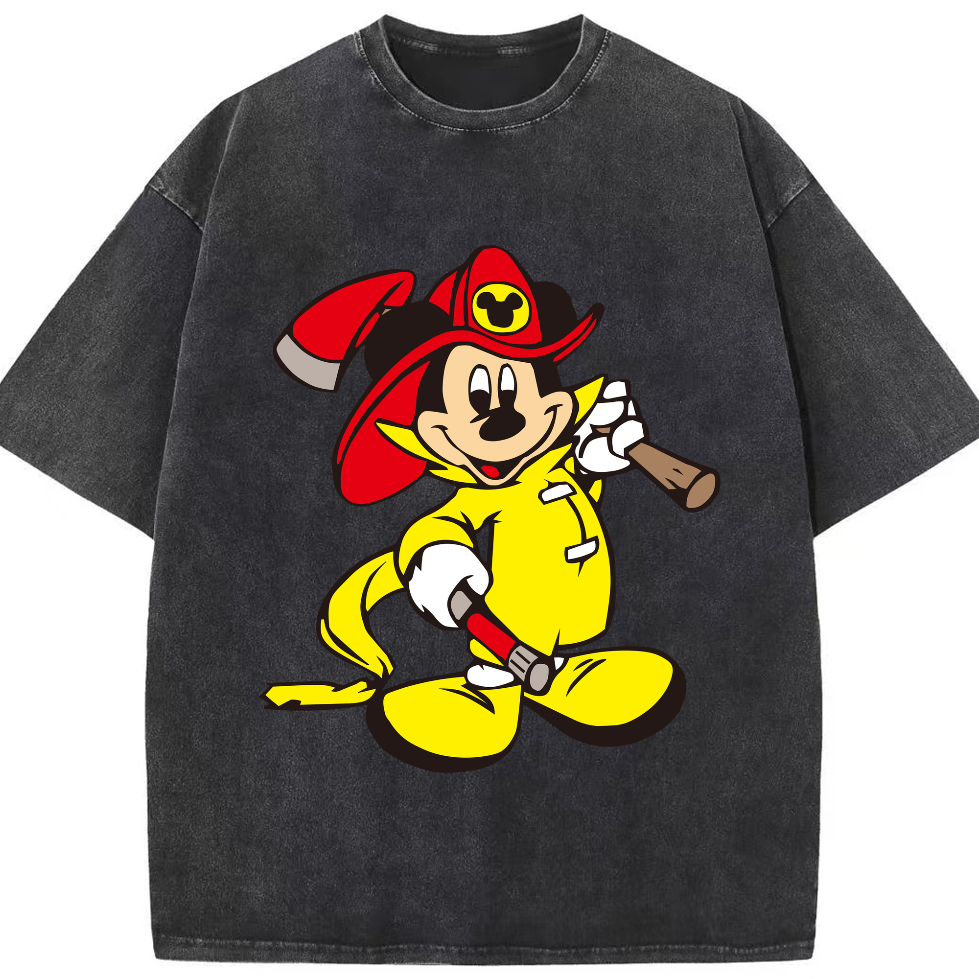 （画像用） ミッキーマウス Mickey Mouse 綿100% ヴィンテージ風 半袖Tシャツ（フロントプリント）
