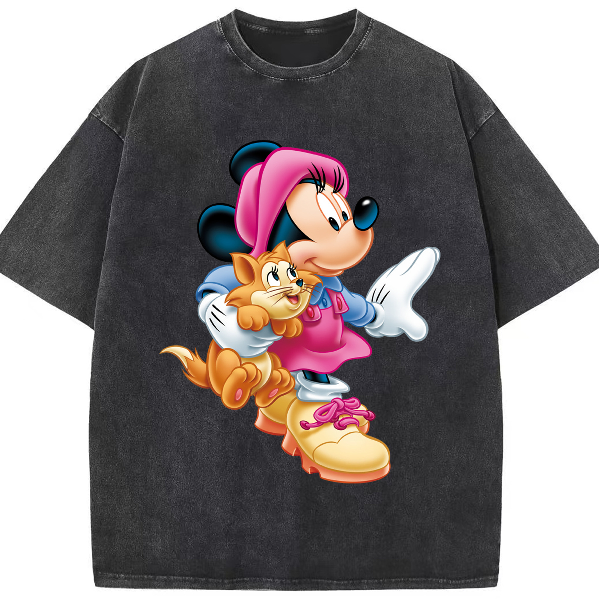 （画像用） ミッキーマウス Mickey Mouse 綿100% ヴィンテージ風 半袖Tシャツ（フロントプリント）