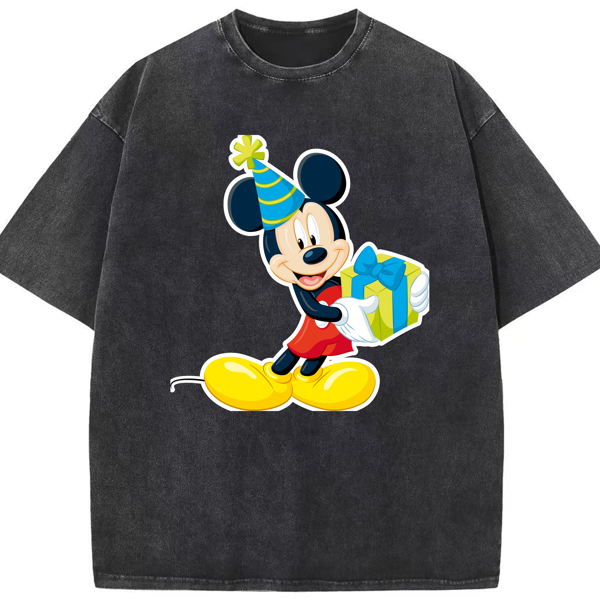 （画像用） ミッキーマウス Mickey Mouse 綿100% ヴィンテージ風 半袖Tシャツ（フロントプリント）