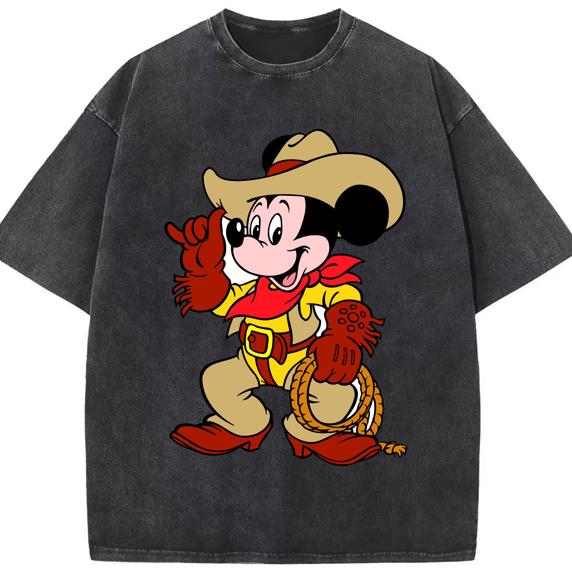 （画像用） ミッキーマウス Mickey Mouse 綿100% ヴィンテージ風 半袖Tシャツ（フロントプリント）