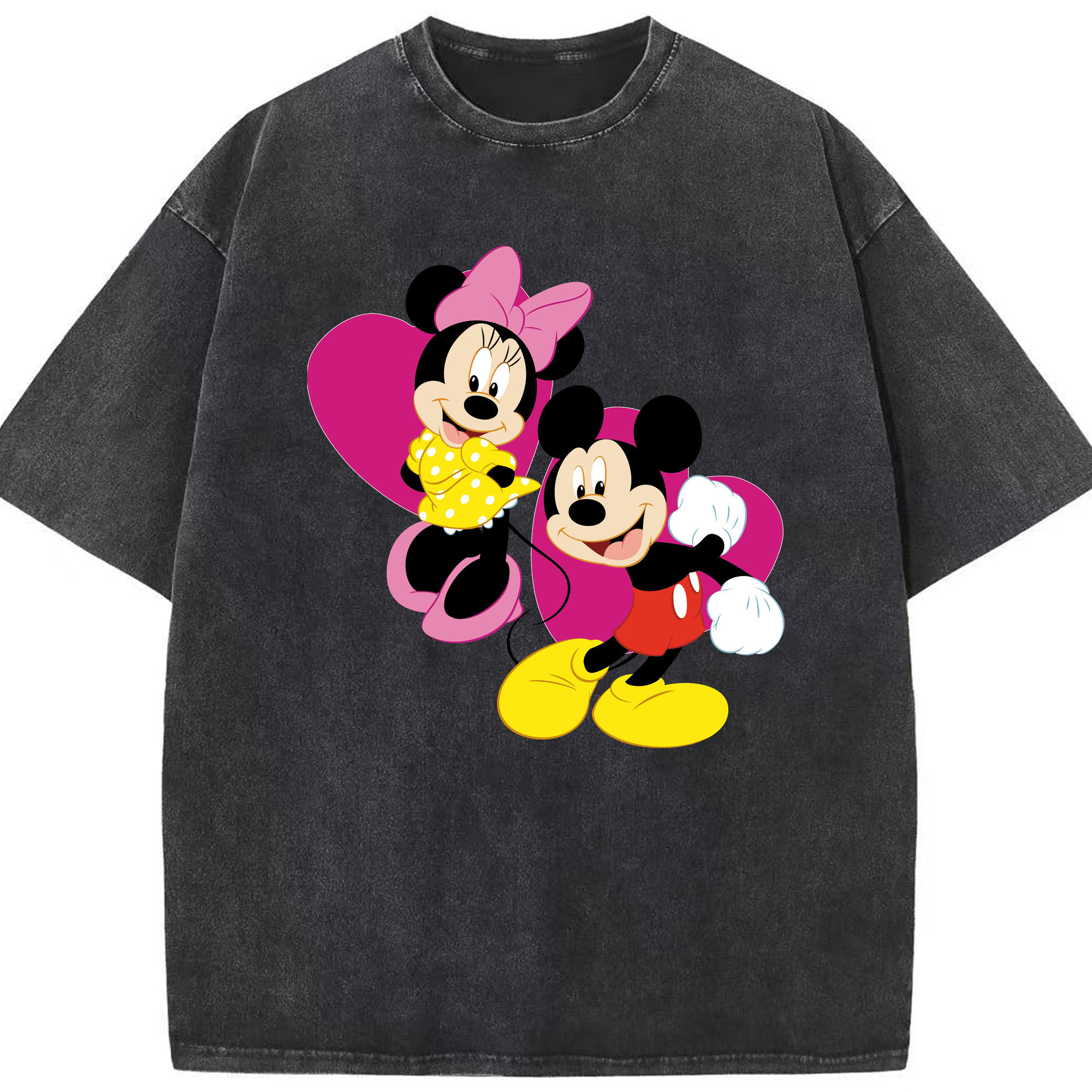 （画像用） ミッキーマウス Mickey Mouse 綿100% ヴィンテージ風 半袖Tシャツ（フロントプリント）