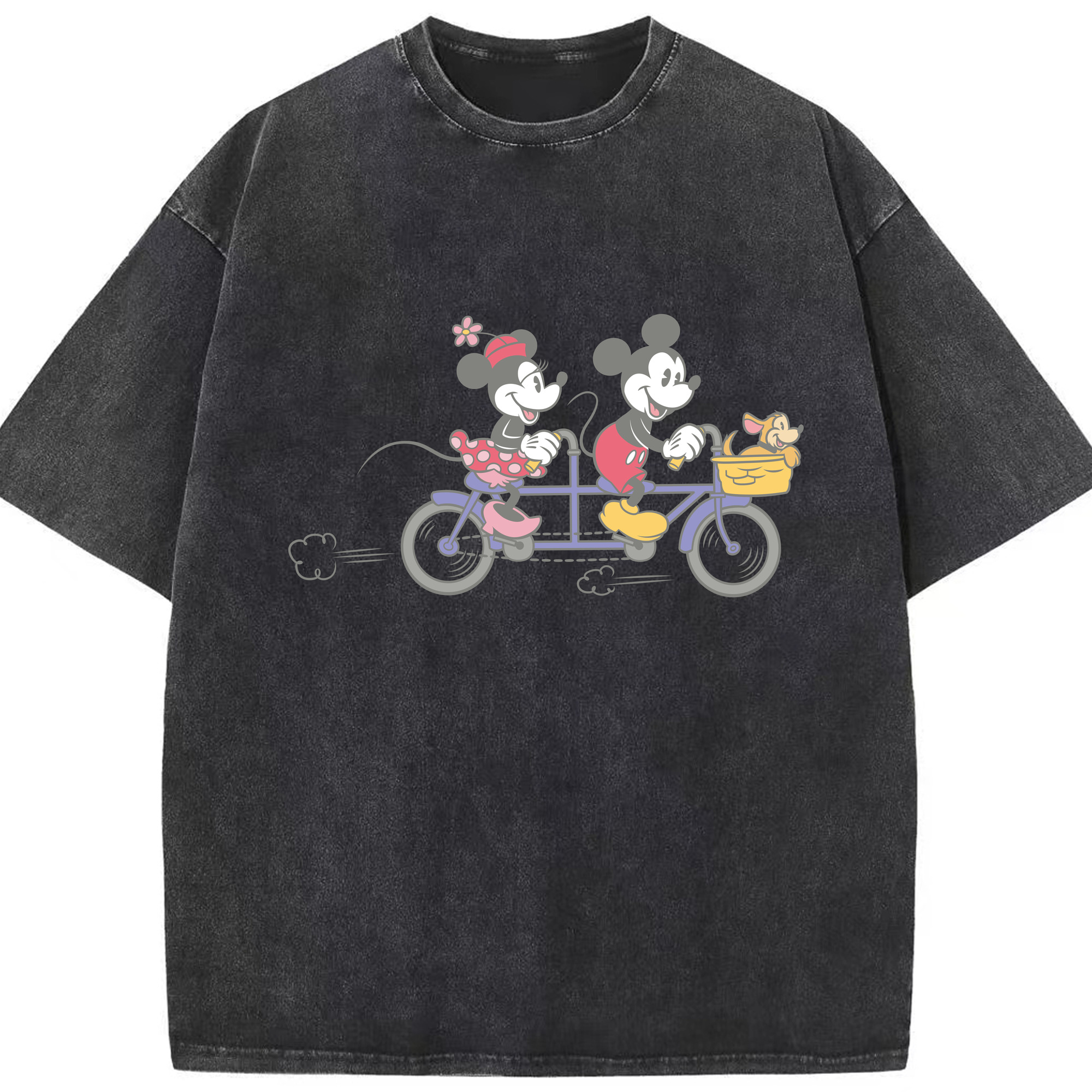 （画像用） ミッキーマウス Mickey Mouse 綿100% ヴィンテージ風 半袖Tシャツ（フロントプリント）