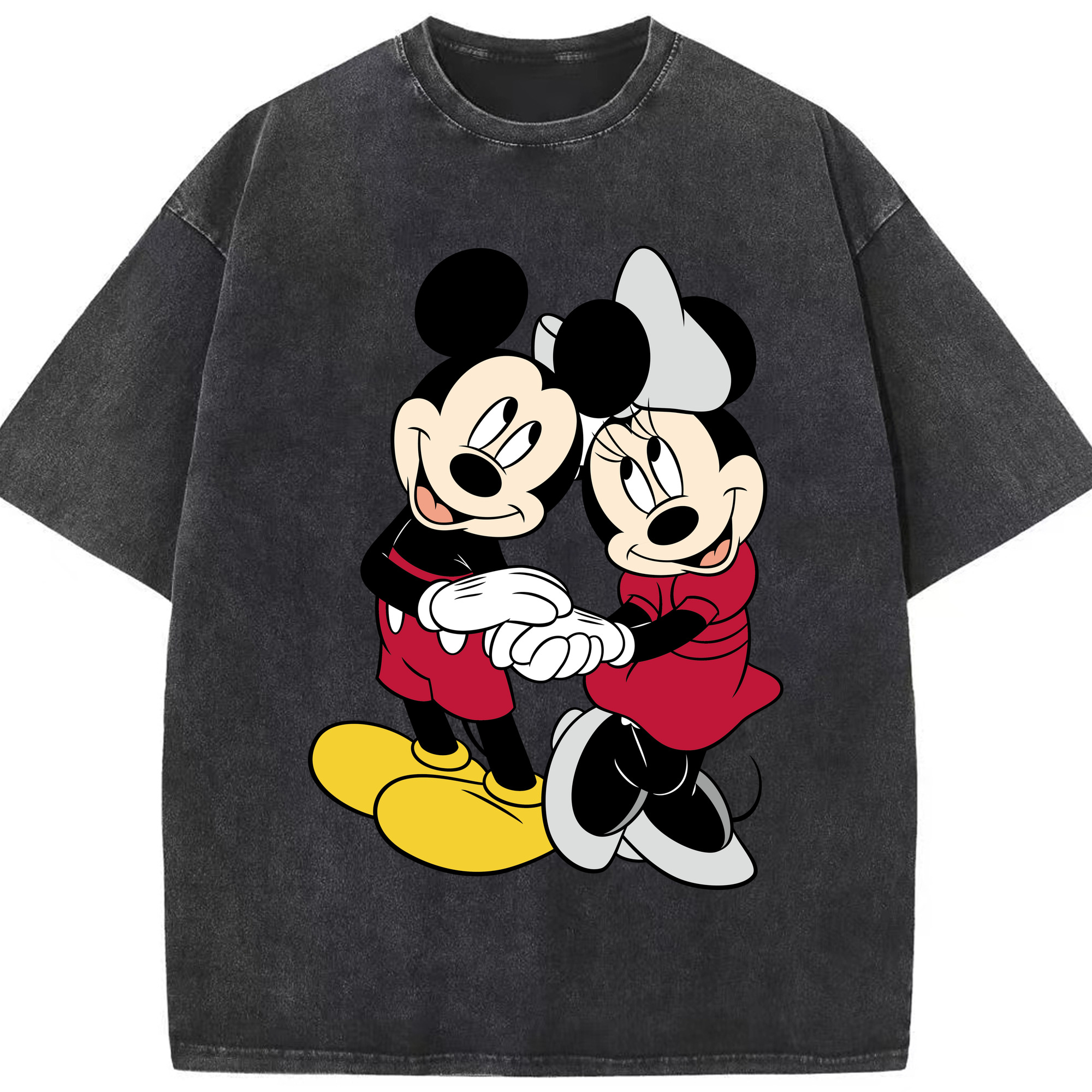 （画像用） ミッキーマウス Mickey Mouse 綿100% ヴィンテージ風 半袖Tシャツ（フロントプリント）