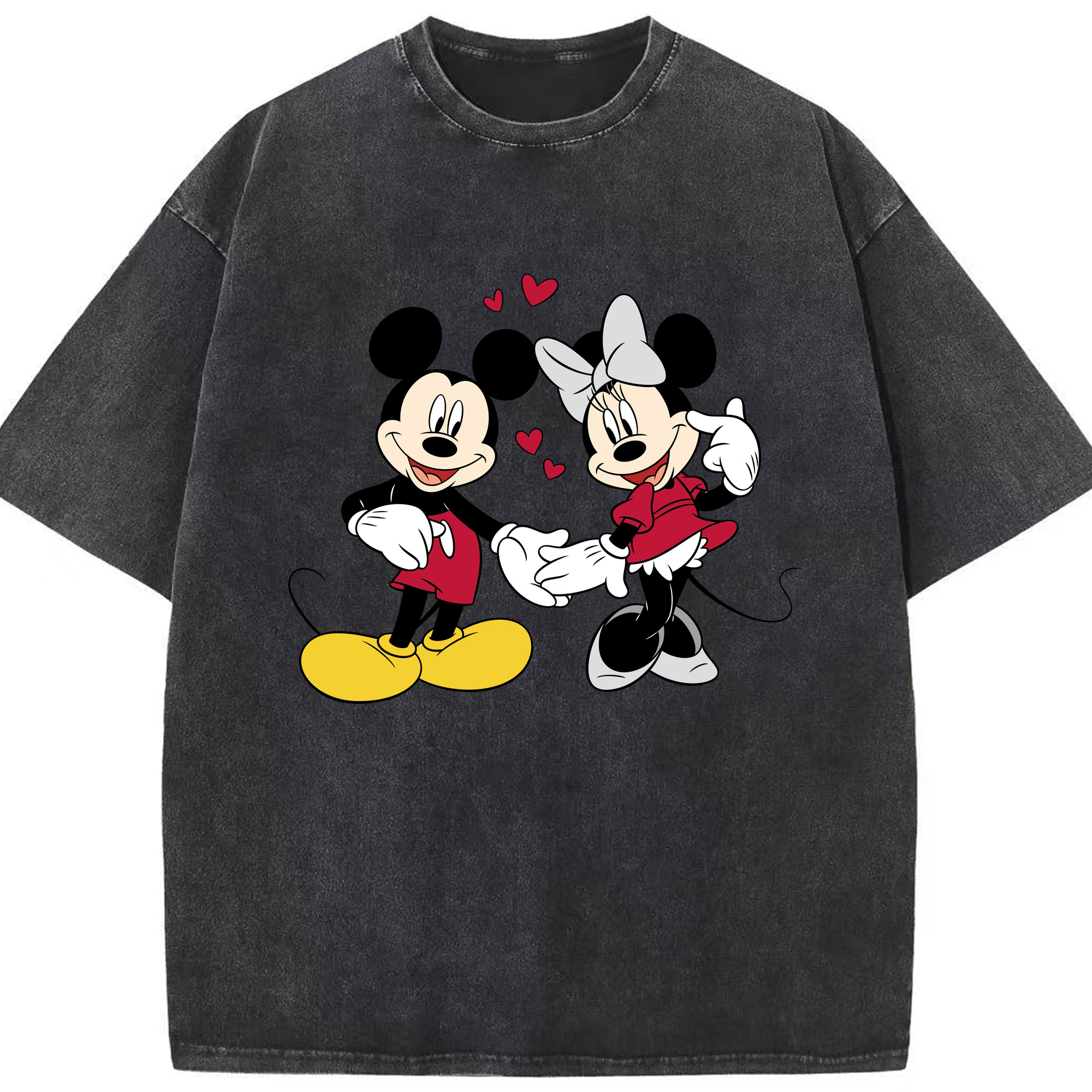 （画像用） ミッキーマウス Mickey Mouse 綿100% ヴィンテージ風 半袖Tシャツ（フロントプリント）