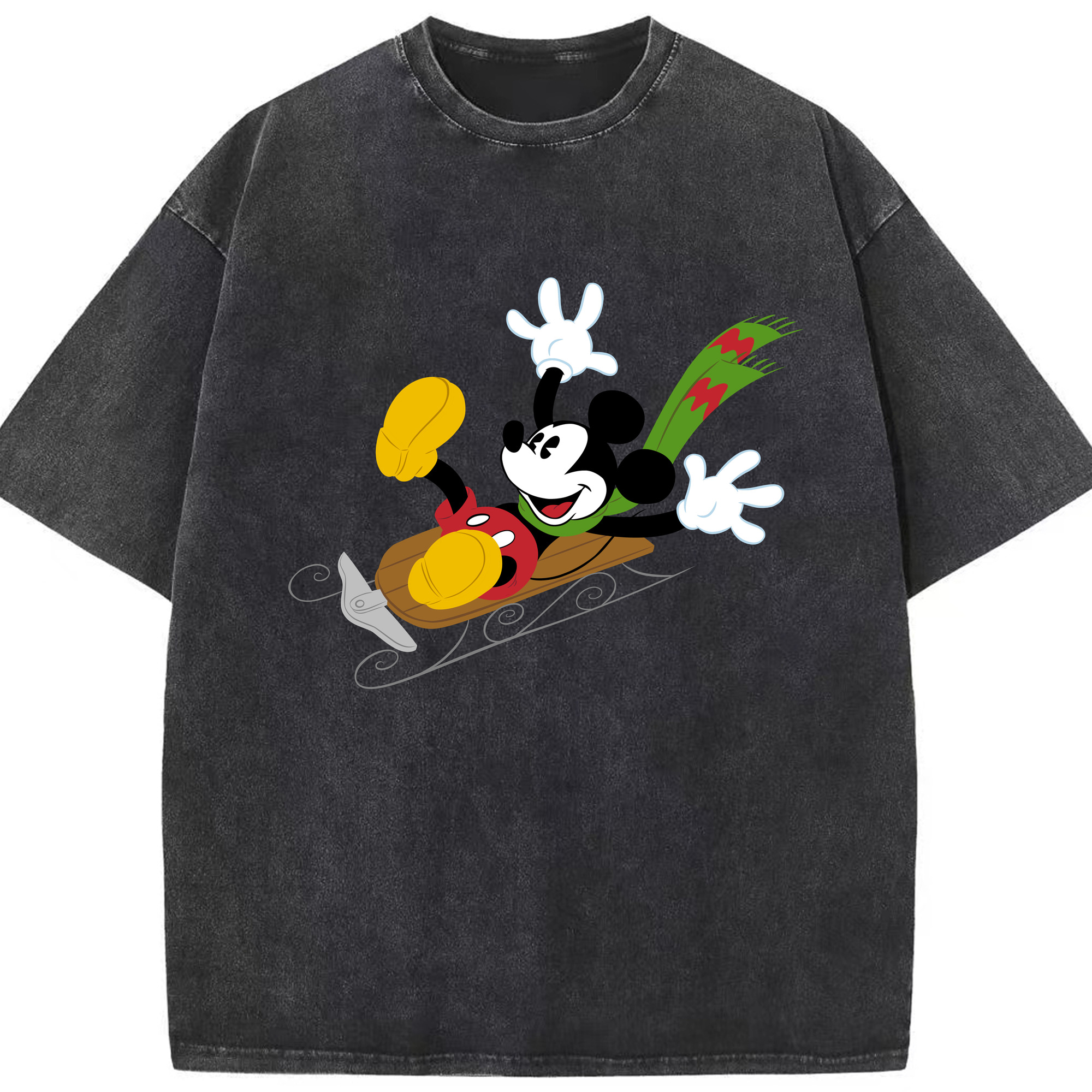 （画像用） ミッキーマウス Mickey Mouse 綿100% ヴィンテージ風 半袖Tシャツ（フロントプリント）
