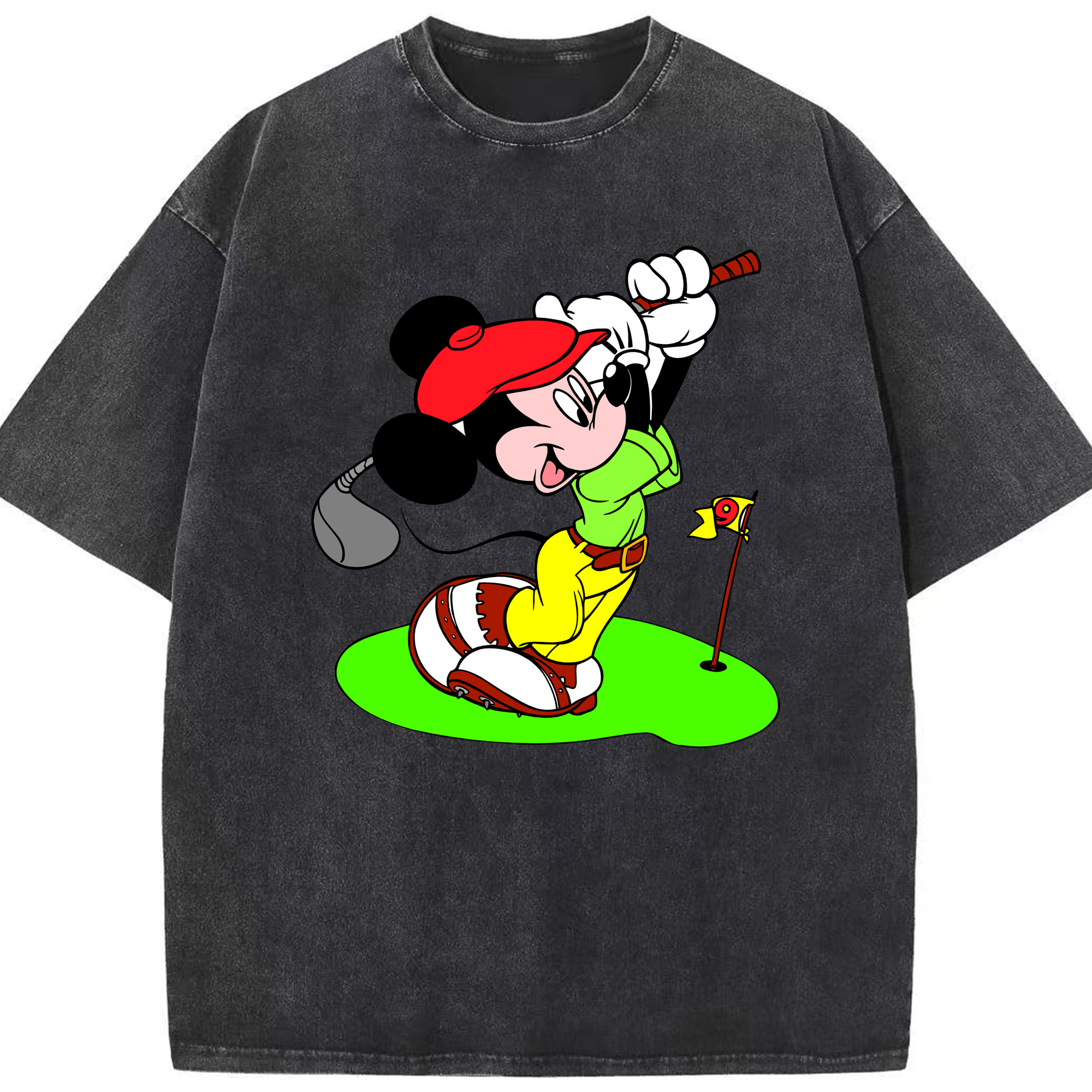 （画像用） ミッキーマウス Mickey Mouse 綿100% ヴィンテージ風 半袖Tシャツ（フロントプリント）