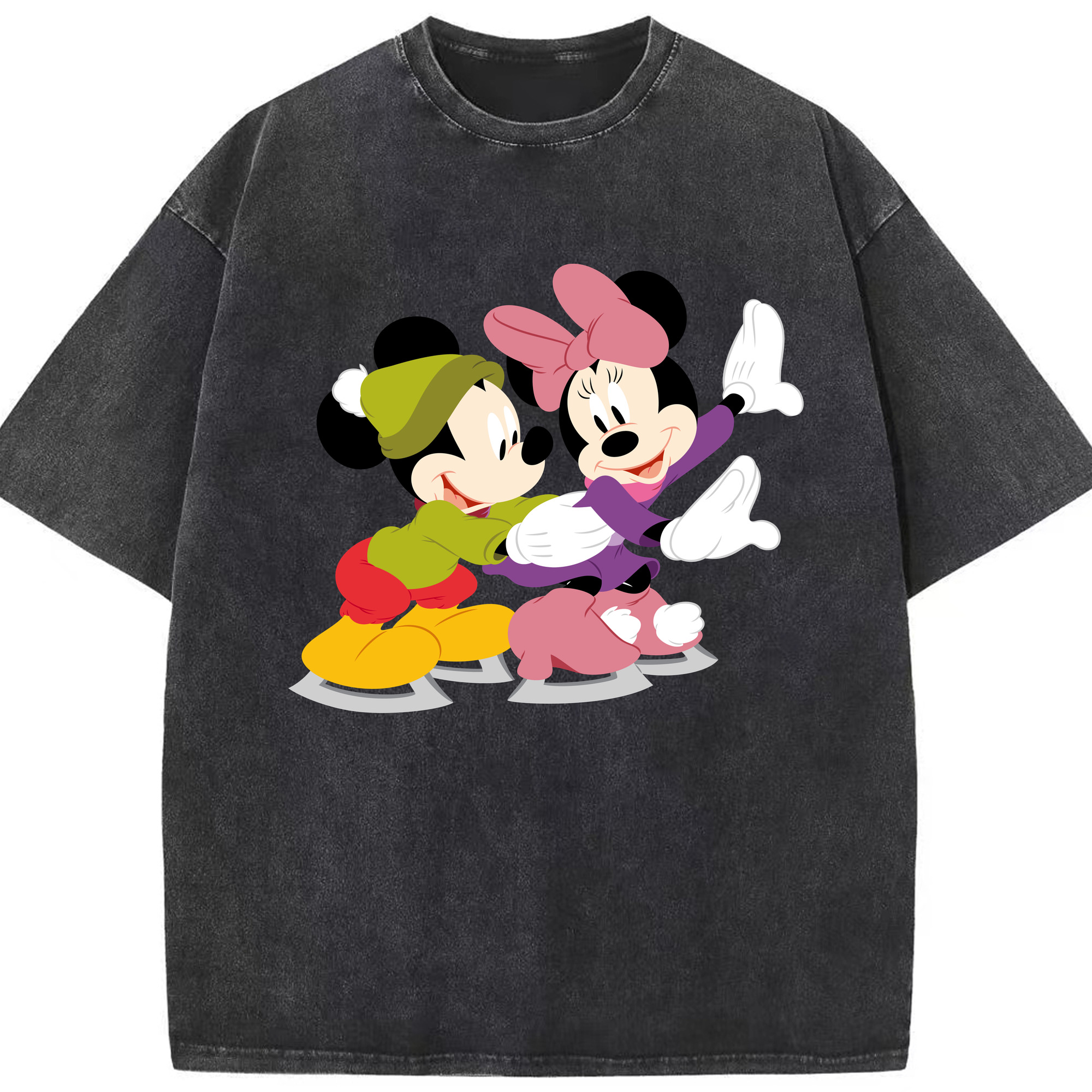 （画像用） ミッキーマウス Mickey Mouse 綿100% ヴィンテージ風 半袖Tシャツ（フロントプリント）