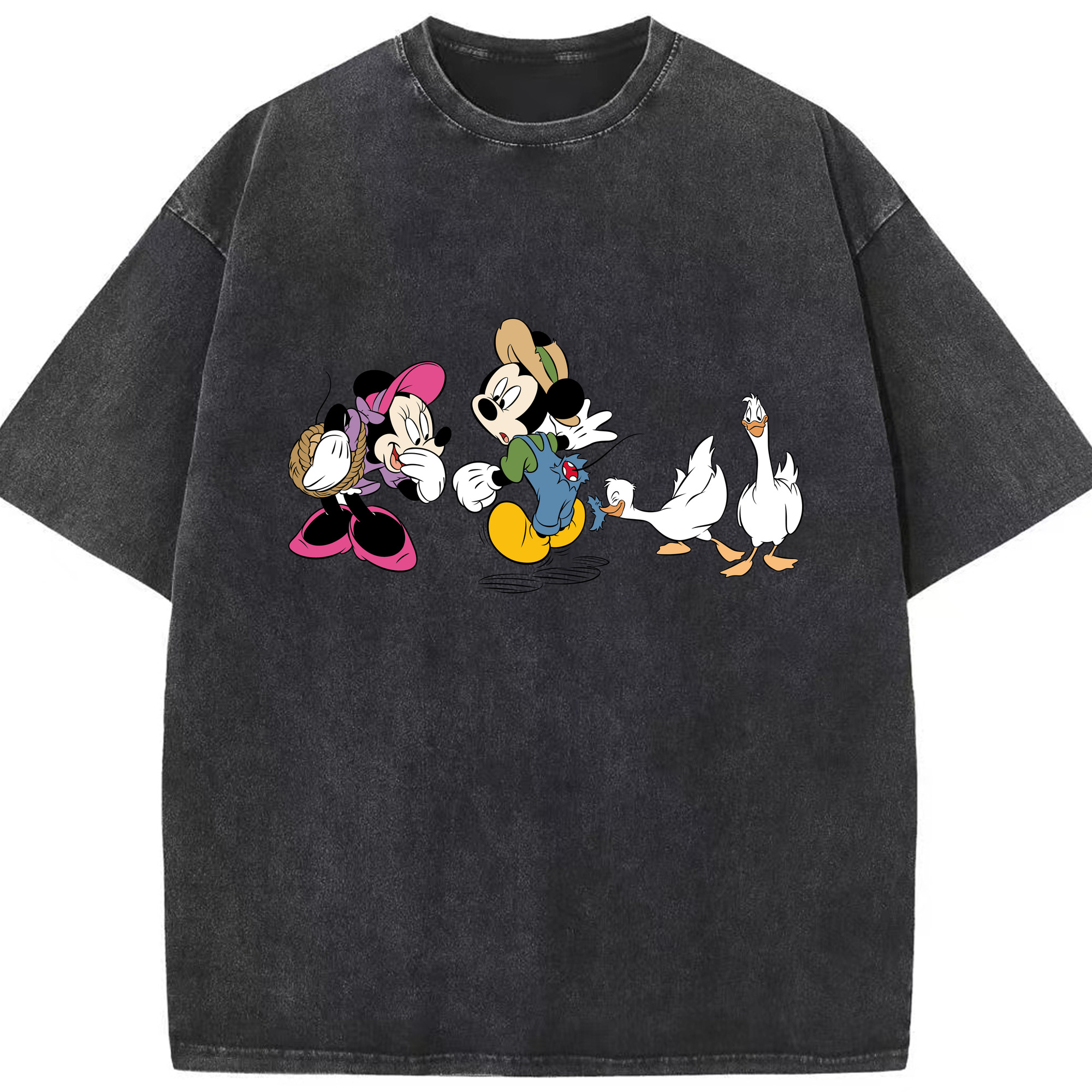 （画像用） ミッキーマウス Mickey Mouse 綿100% ヴィンテージ風 半袖Tシャツ（フロントプリント）
