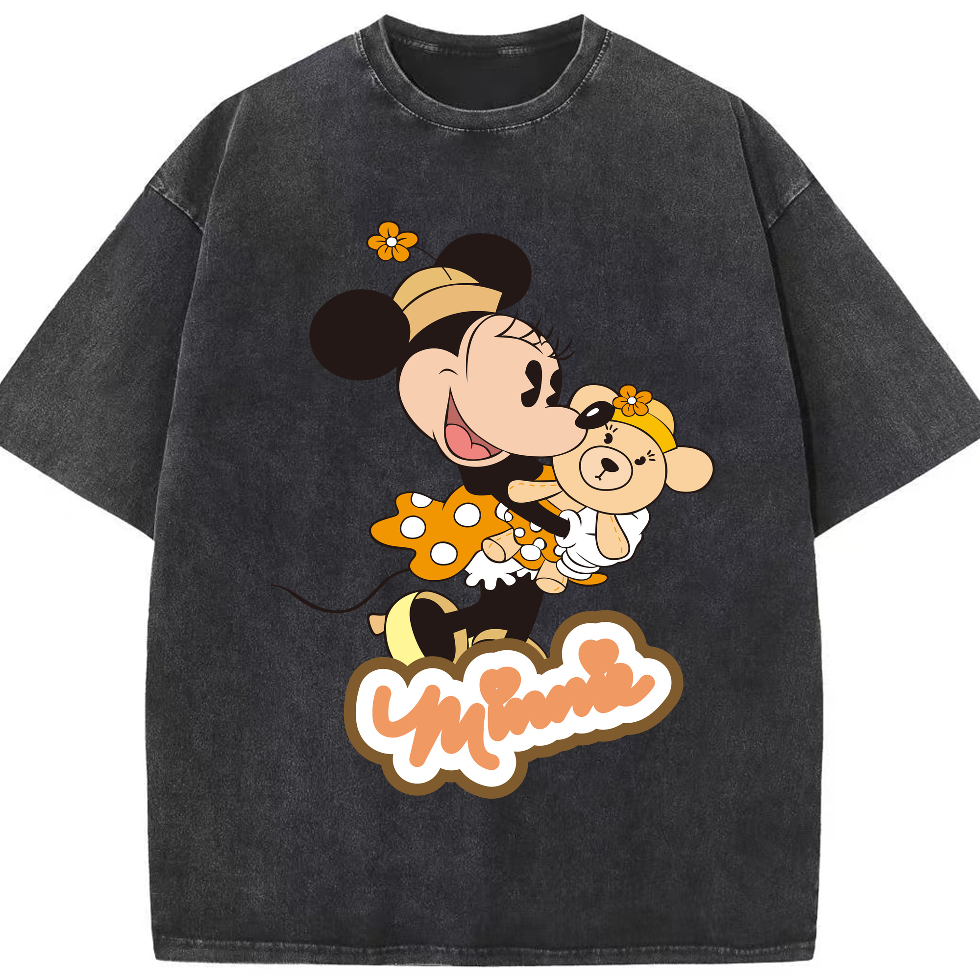 （画像用） ミッキーマウス Mickey Mouse 綿100% ヴィンテージ風 半袖Tシャツ（フロントプリント）