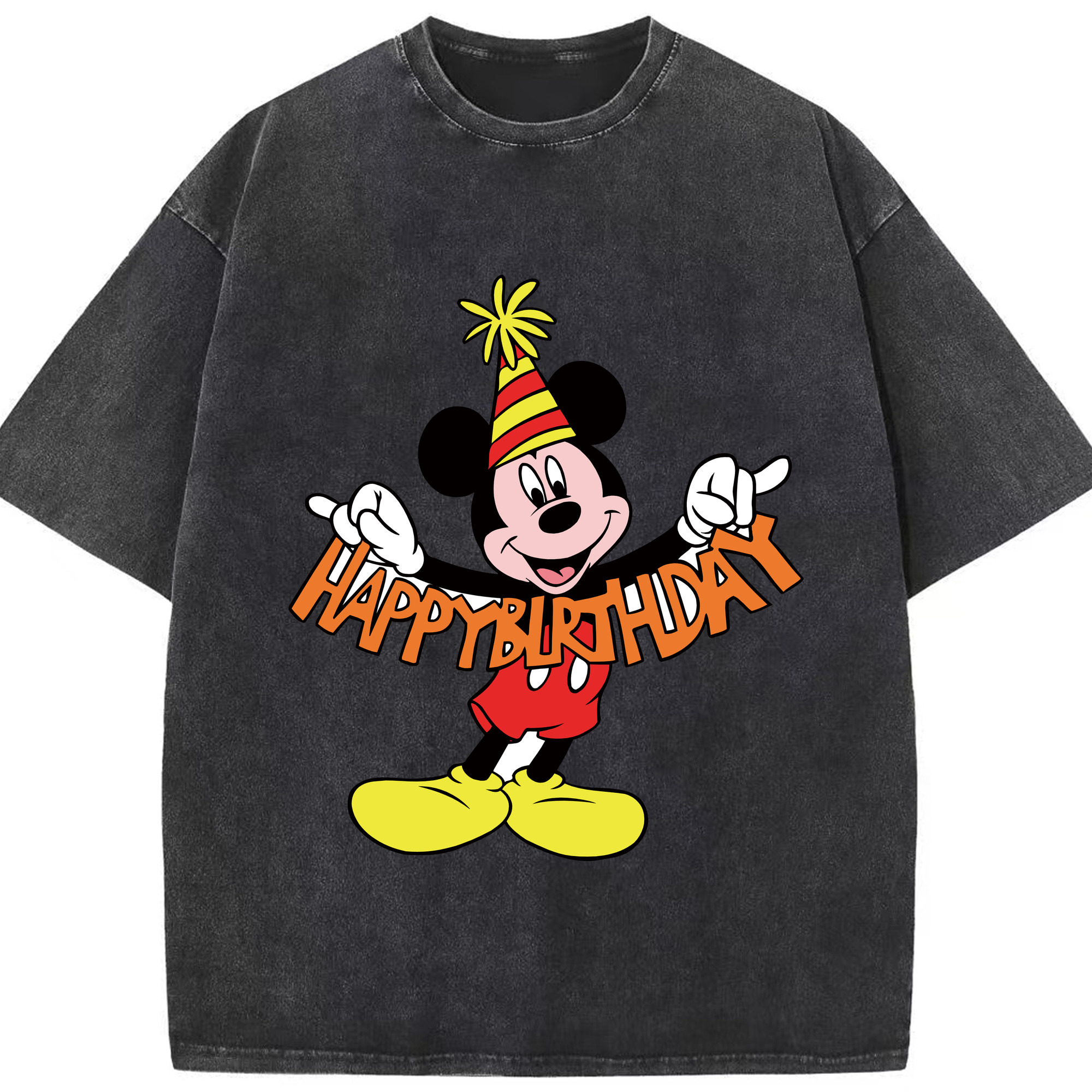 （画像用） ミッキーマウス Mickey Mouse 綿100% ヴィンテージ風 半袖Tシャツ（フロントプリント）