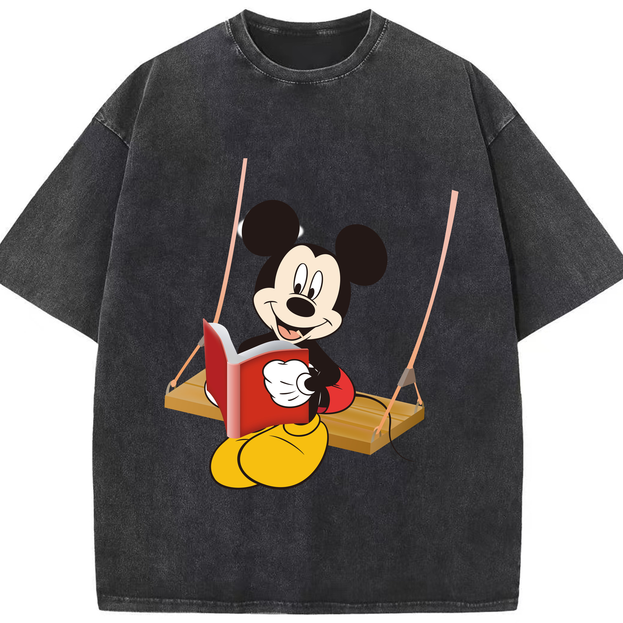 （画像用） ミッキーマウス Mickey Mouse 綿100% ヴィンテージ風 半袖Tシャツ（フロントプリント）