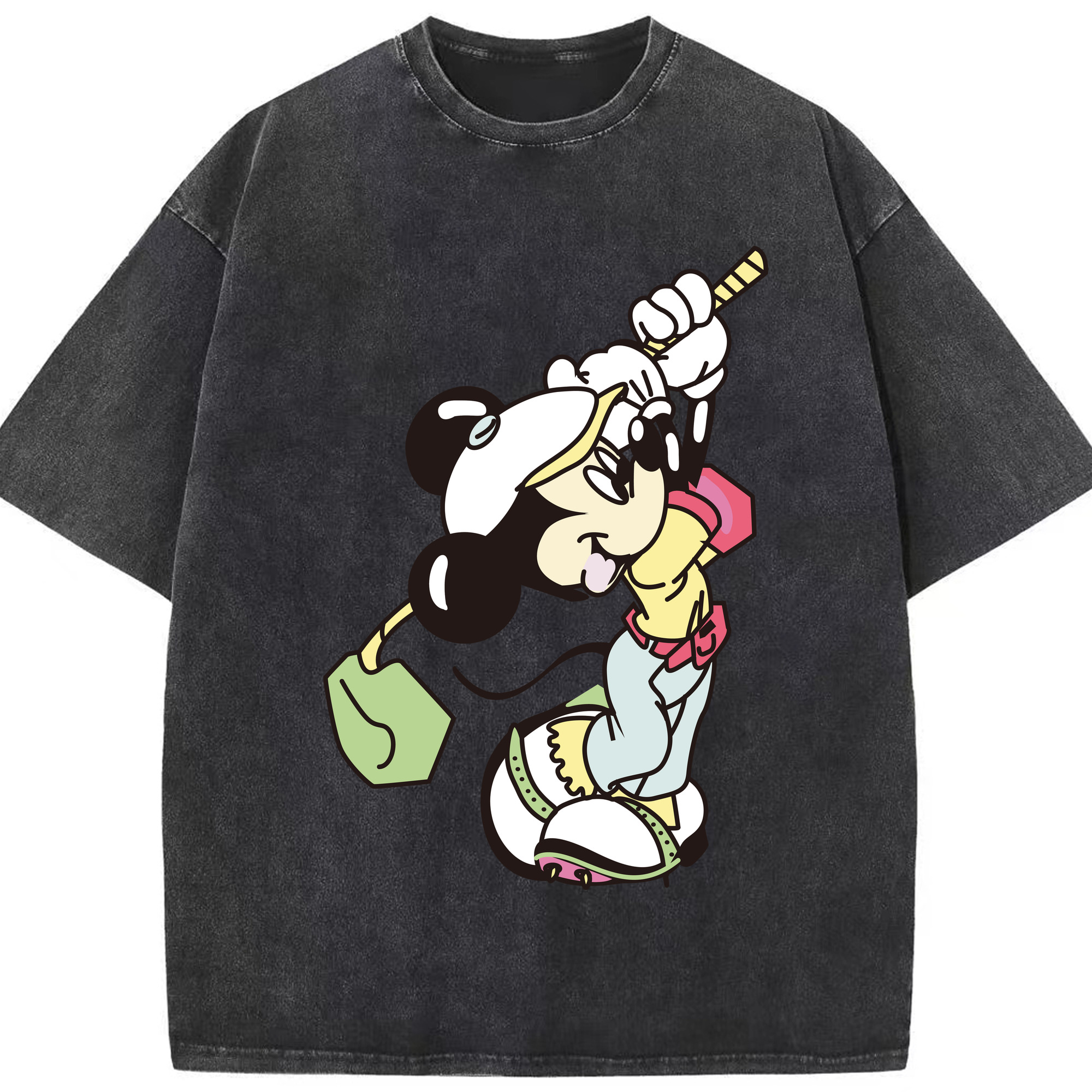 （画像用） ミッキーマウス Mickey Mouse 綿100% ヴィンテージ風 半袖Tシャツ（フロントプリント）