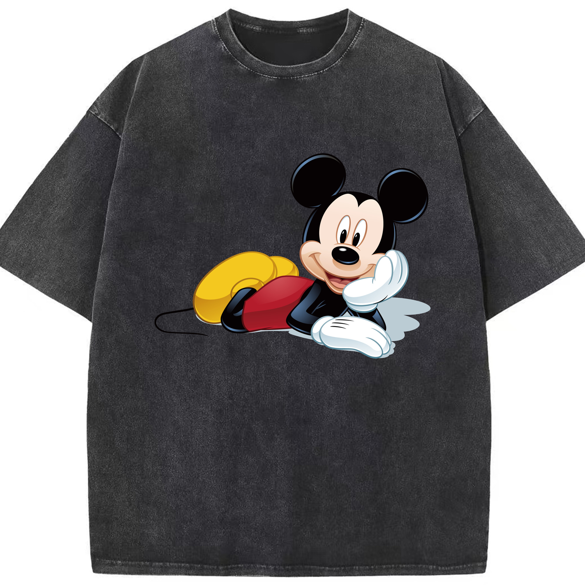 （画像用） ミッキーマウス Mickey Mouse 綿100% ヴィンテージ風 半袖Tシャツ（フロントプリント）