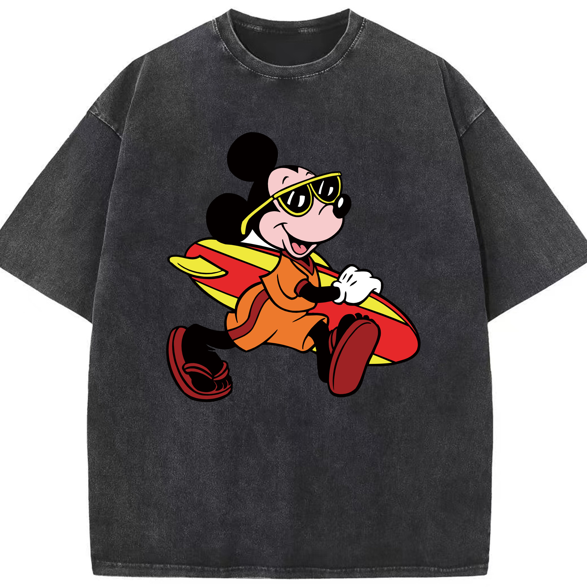 （画像用） ミッキーマウス Mickey Mouse 綿100% ヴィンテージ風 半袖Tシャツ（フロントプリント）