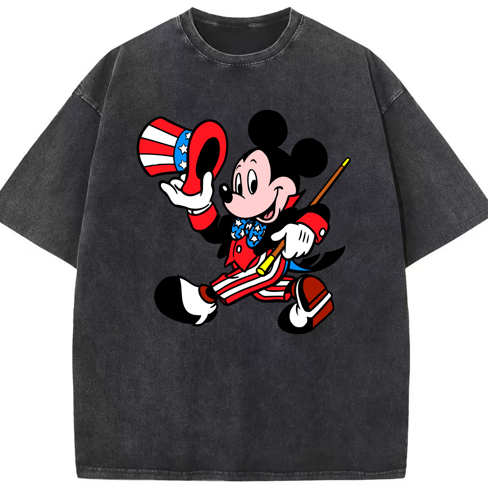 （画像用） ミッキーマウス Mickey Mouse 綿100% ヴィンテージ風 半袖Tシャツ（フロントプリント）