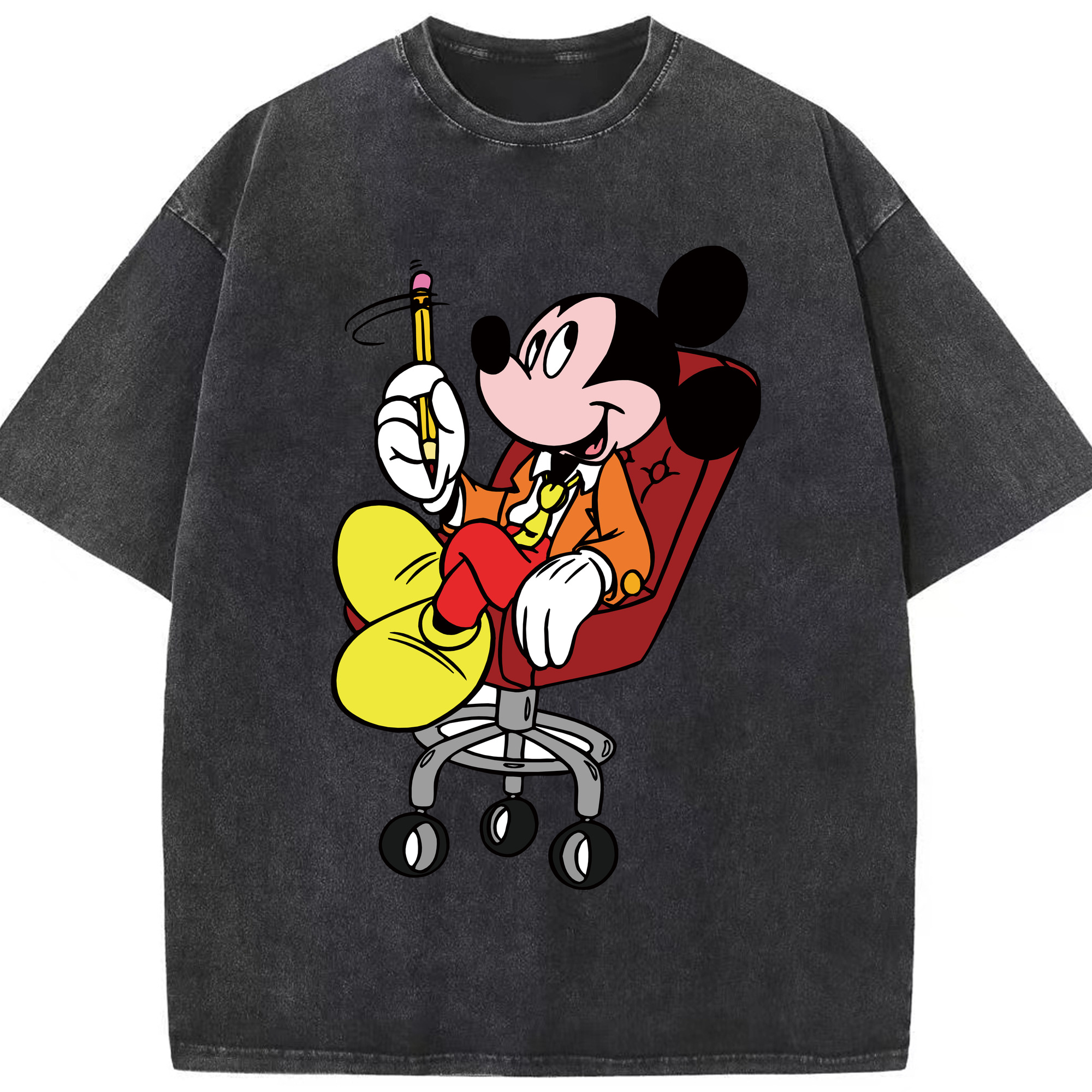 （画像用） ミッキーマウス Mickey Mouse 綿100% ヴィンテージ風 半袖Tシャツ（フロントプリント）