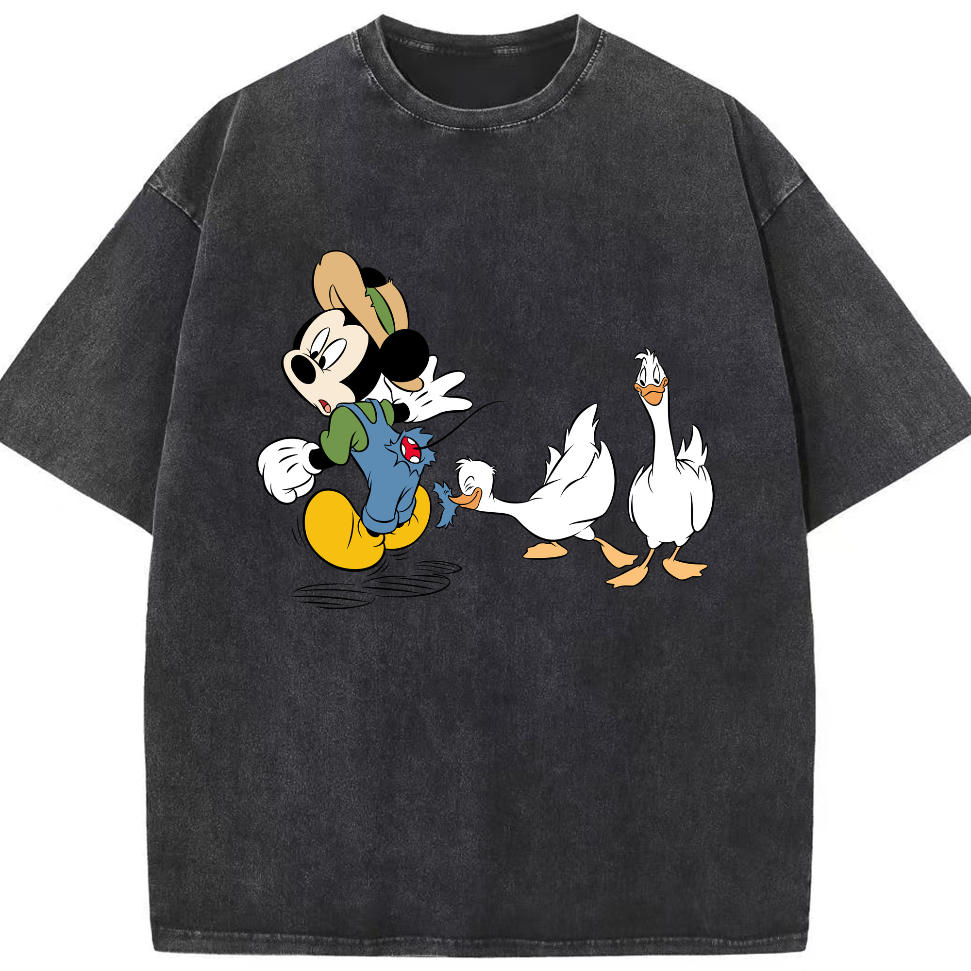 （画像用） ミッキーマウス Mickey Mouse 綿100% ヴィンテージ風 半袖Tシャツ（フロントプリント）
