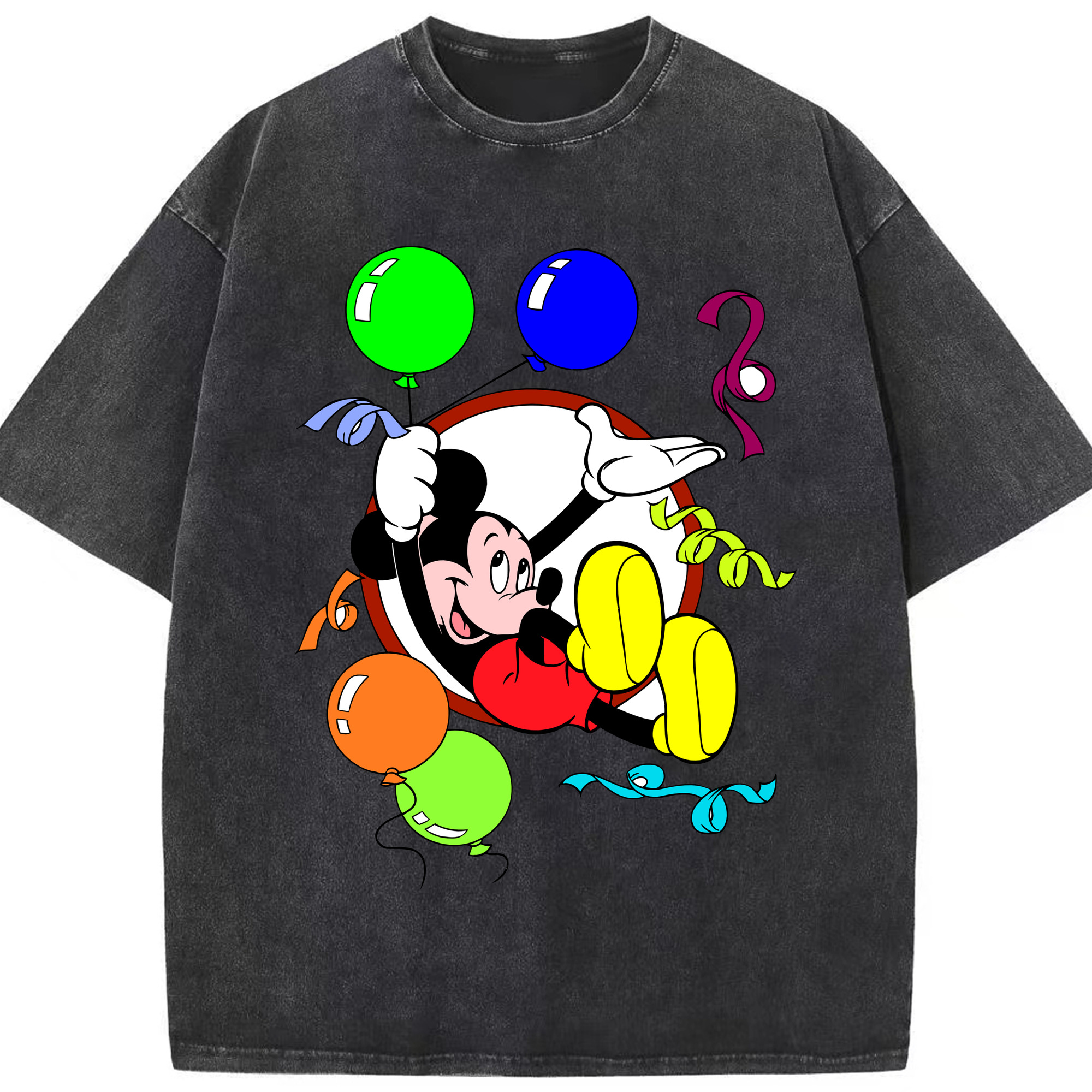 （画像用） ミッキーマウス Mickey Mouse 綿100% ヴィンテージ風 半袖Tシャツ（フロントプリント）