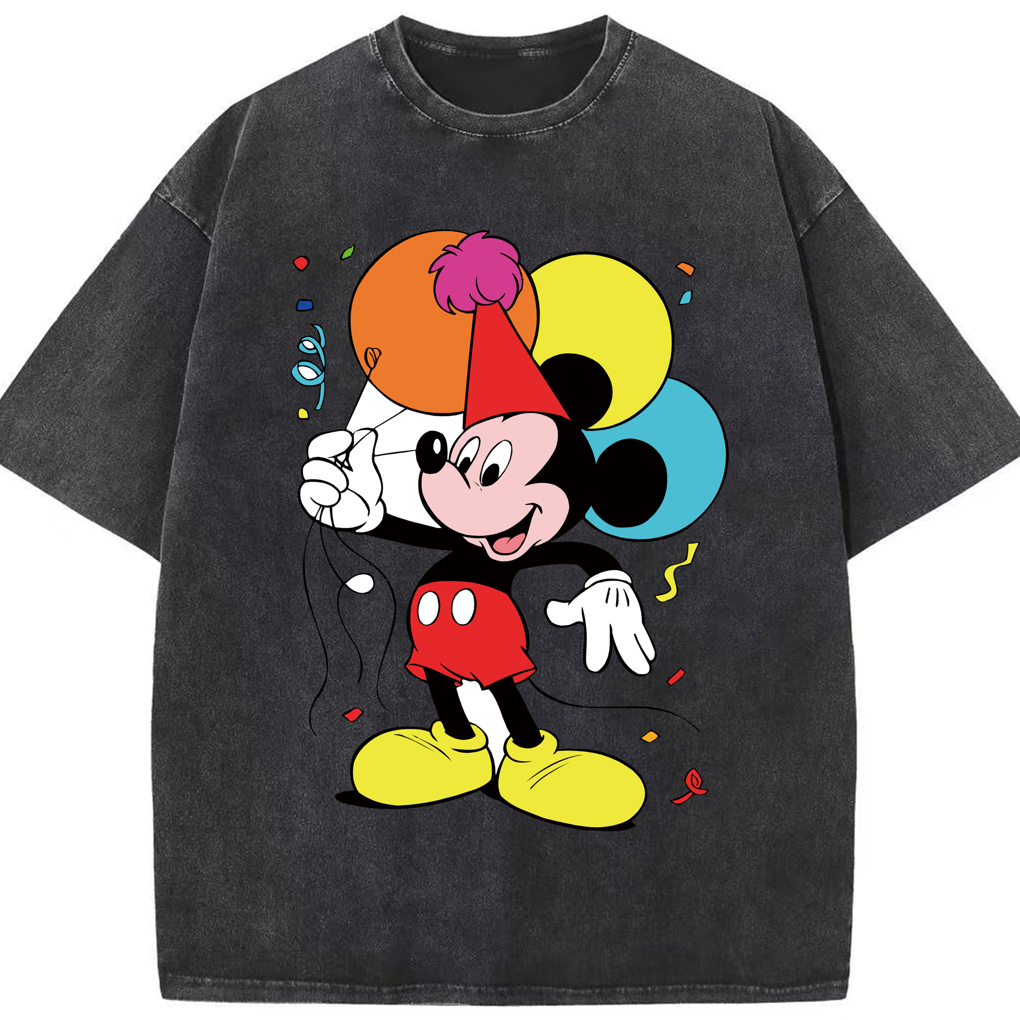 （画像用） ミッキーマウス Mickey Mouse 綿100% ヴィンテージ風 半袖Tシャツ（フロントプリント）