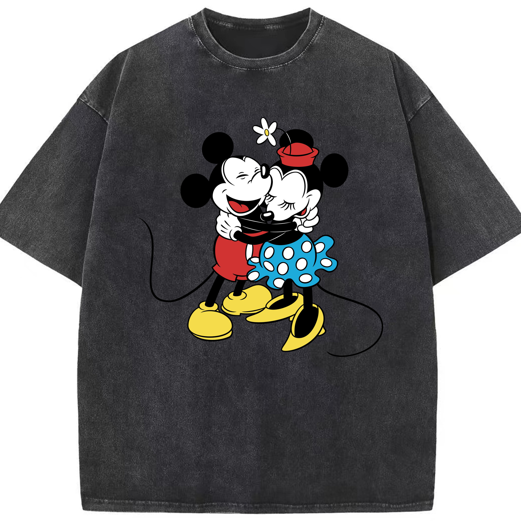 （画像用） ミッキーマウス Mickey Mouse 綿100% ヴィンテージ風 半袖Tシャツ（フロントプリント）
