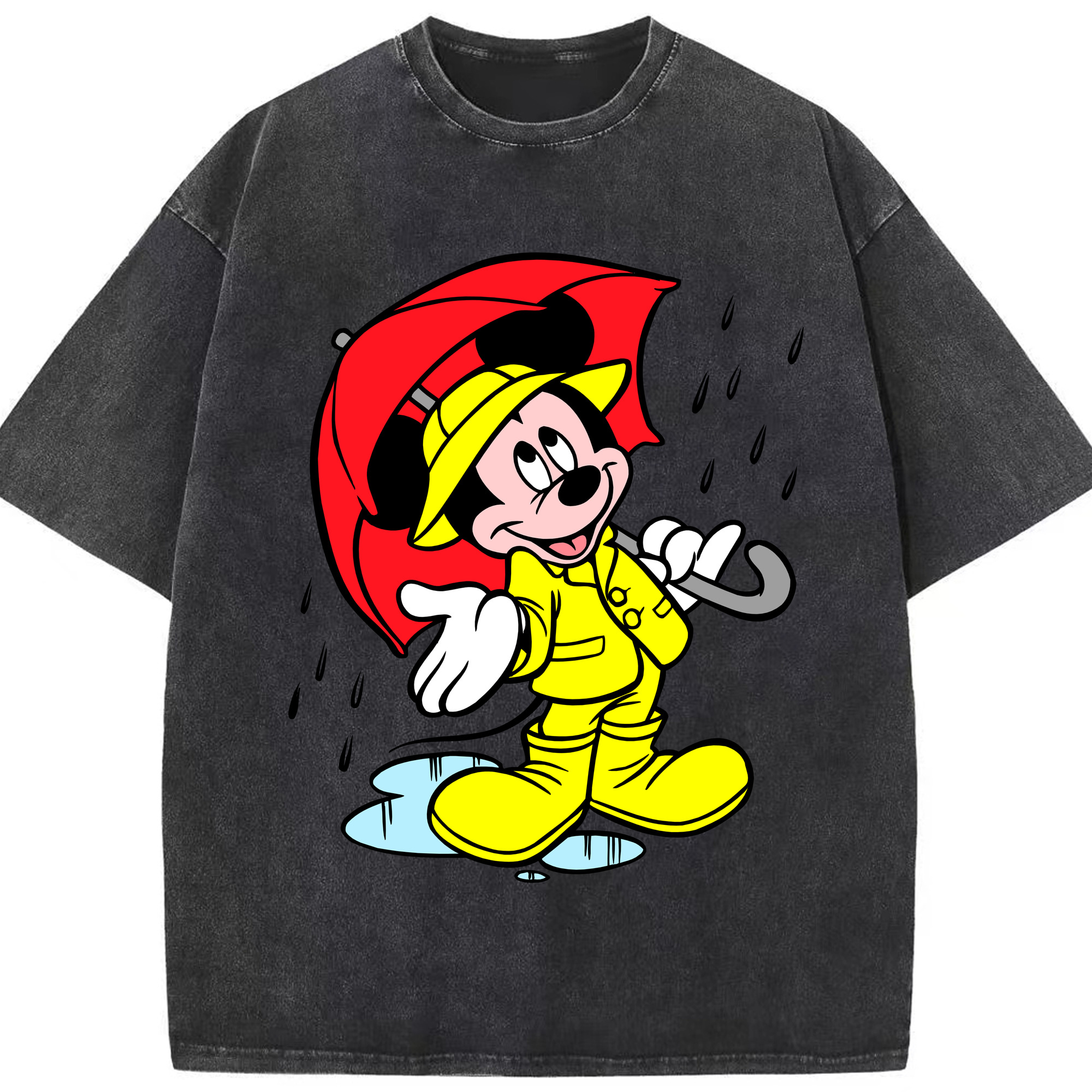 （画像用） ミッキーマウス Mickey Mouse 綿100% ヴィンテージ風 半袖Tシャツ（フロントプリント）