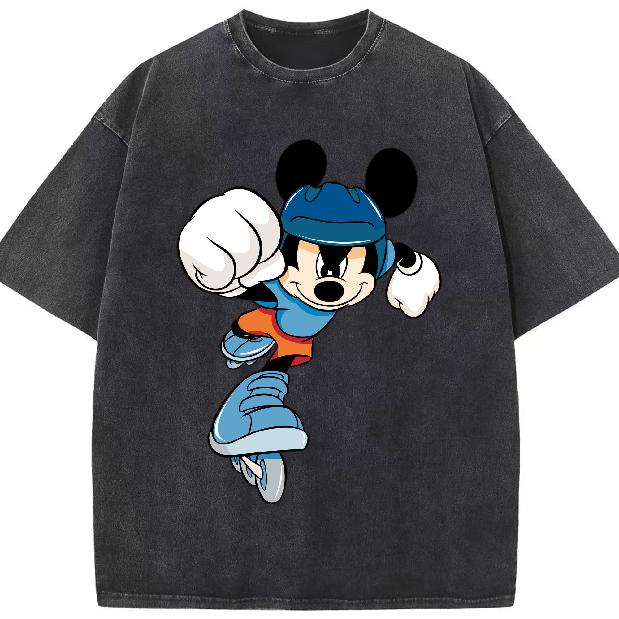 （画像用） ミッキーマウス Mickey Mouse 綿100% ヴィンテージ風 半袖Tシャツ（フロントプリント）
