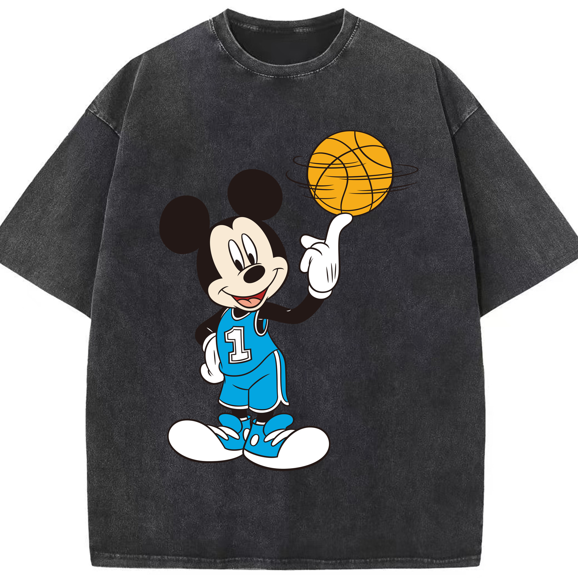 （画像用） ミッキーマウス Mickey Mouse 綿100% ヴィンテージ風 半袖Tシャツ（フロントプリント）