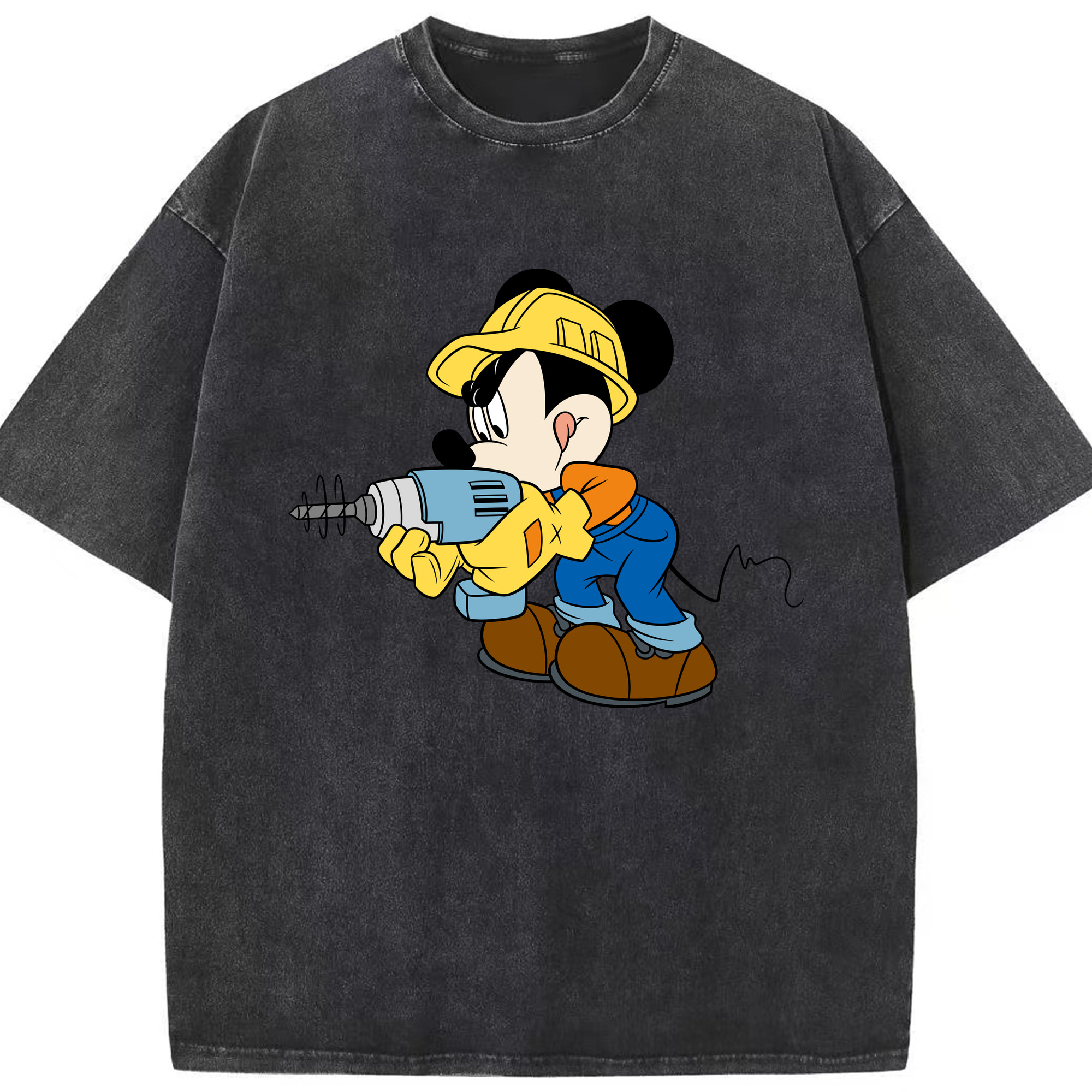 （画像用） ミッキーマウス Mickey Mouse 綿100% ヴィンテージ風 半袖Tシャツ（フロントプリント）