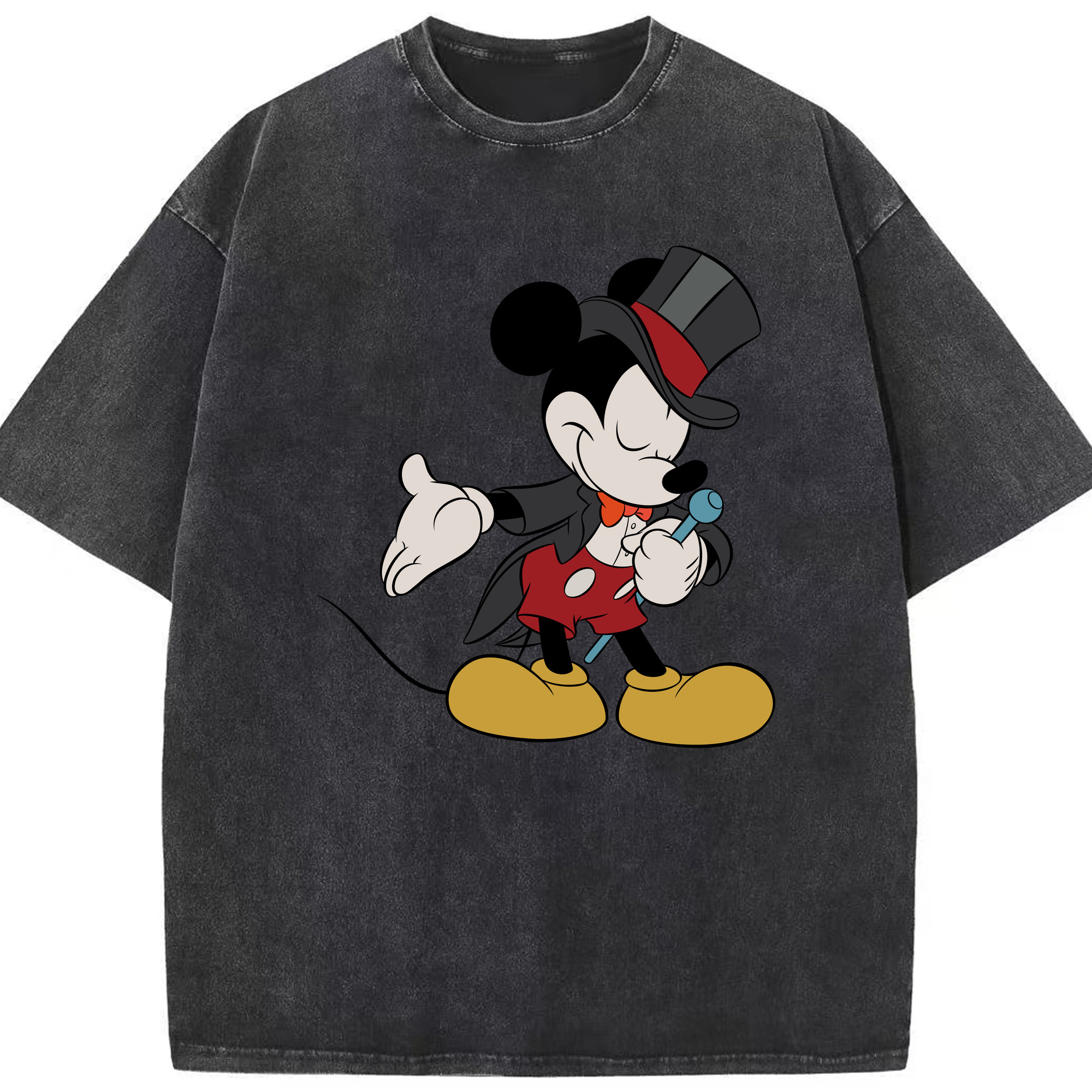 （画像用） ミッキーマウス Mickey Mouse 綿100% ヴィンテージ風 半袖Tシャツ（フロントプリント）